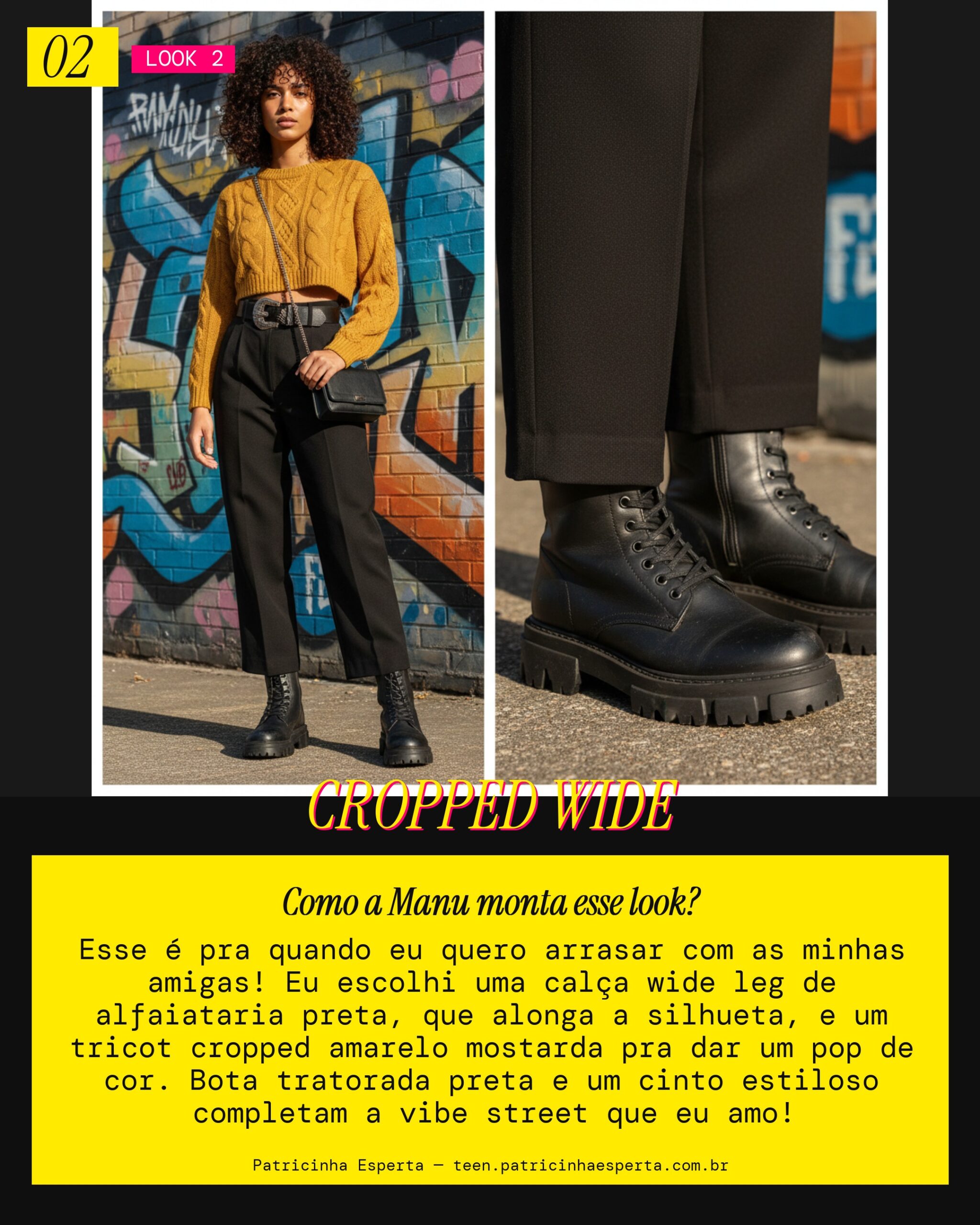 MANU RECOMENDA: Tricot Cropped com Calça Wide Leg pra Sair com as Amigas