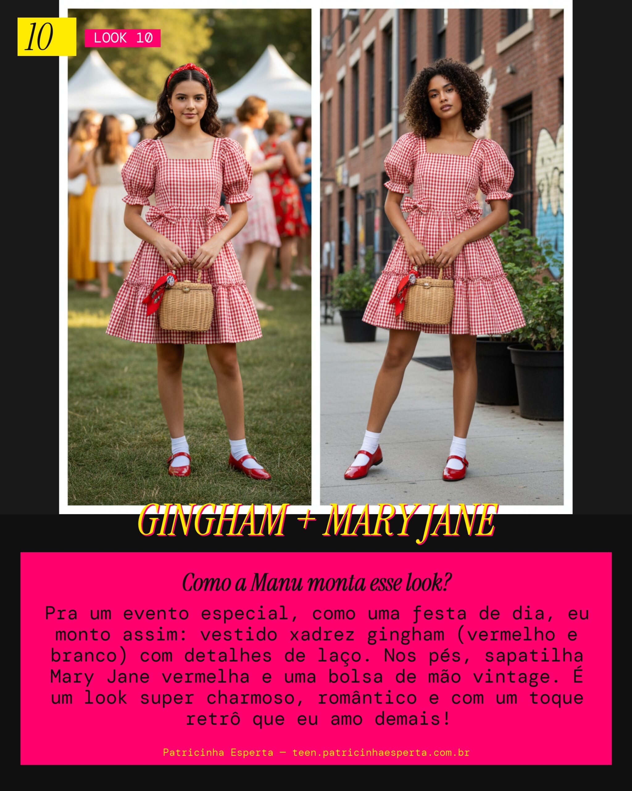 MANU RECOMENDA: Vestido Xadrez Gingham e Sapatilha Mary Jane pra um Evento Especial