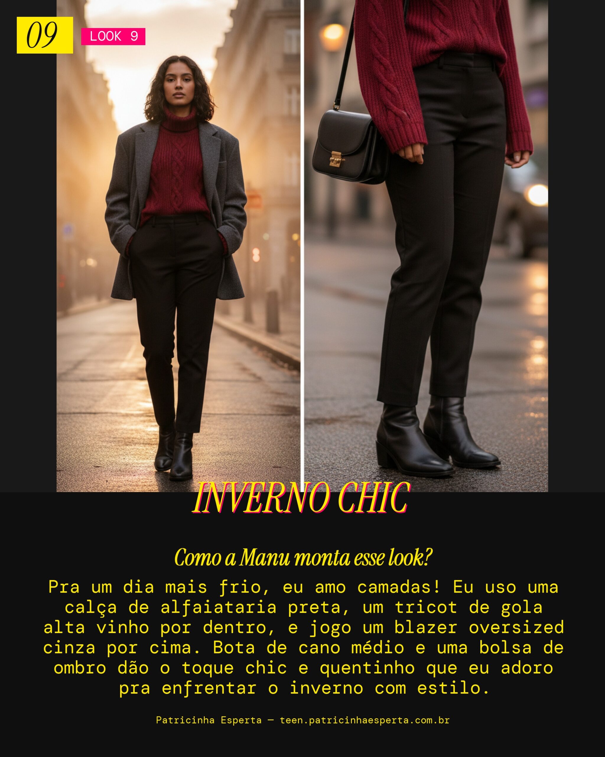 MANU RECOMENDA: Tricot Gola Alta com Calça Alfaiataria e Blazer pra um Dia Frio