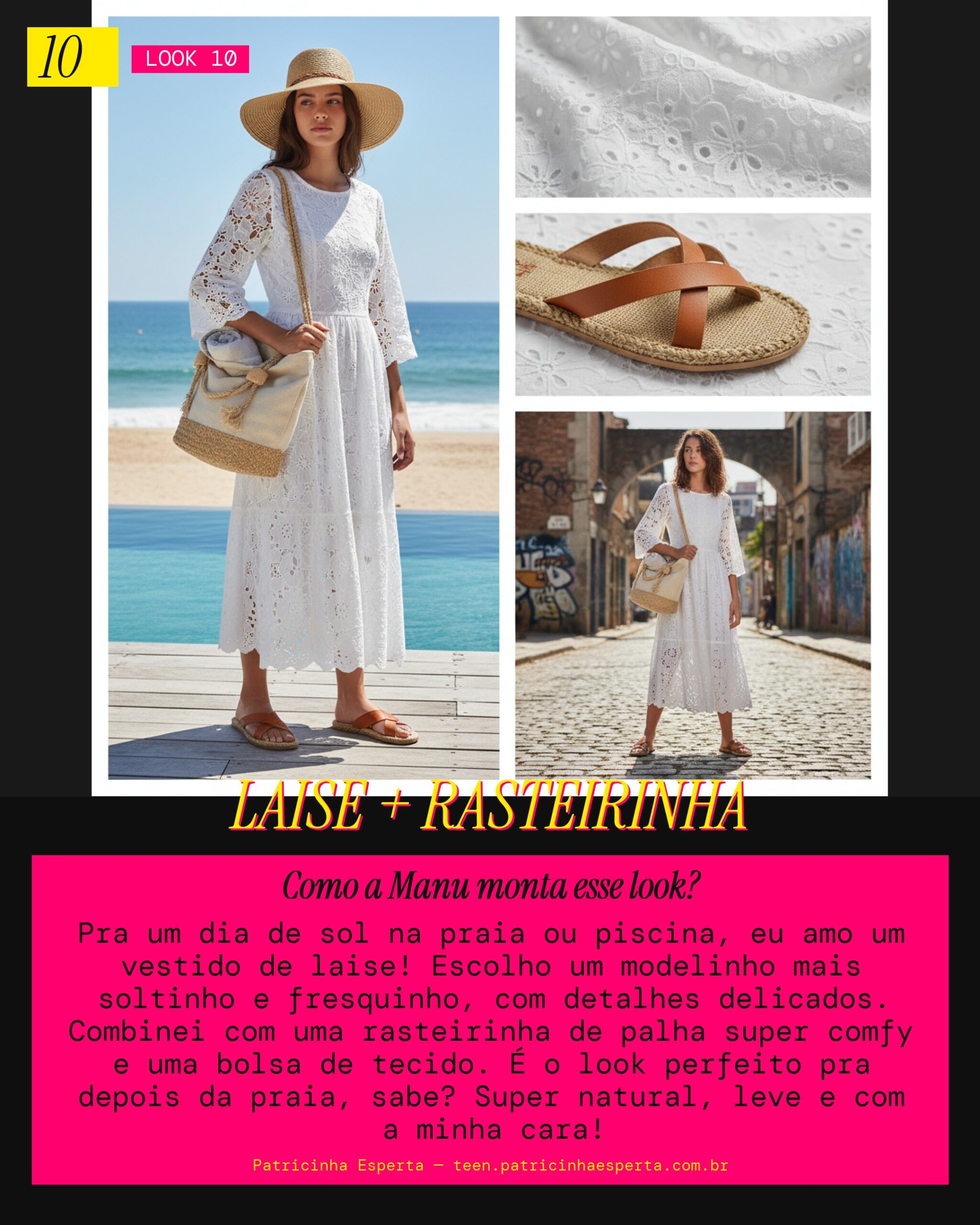 MANU RECOMENDA: Vestido de Laise com Rasteirinha pra Praia ou Piscina