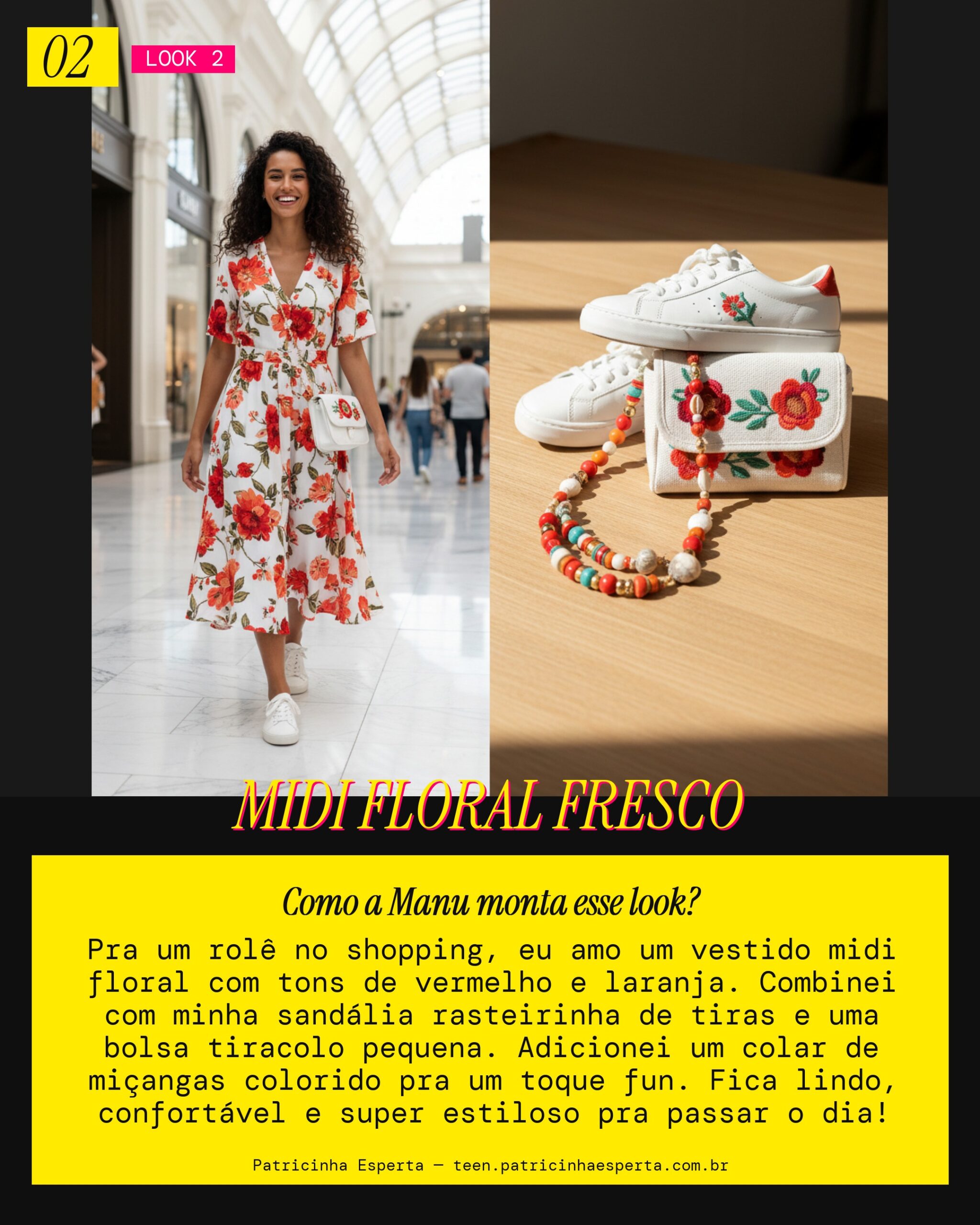 MANU RECOMENDA: Vestido Midi Floral Tomato pra um Rolê no Shopping