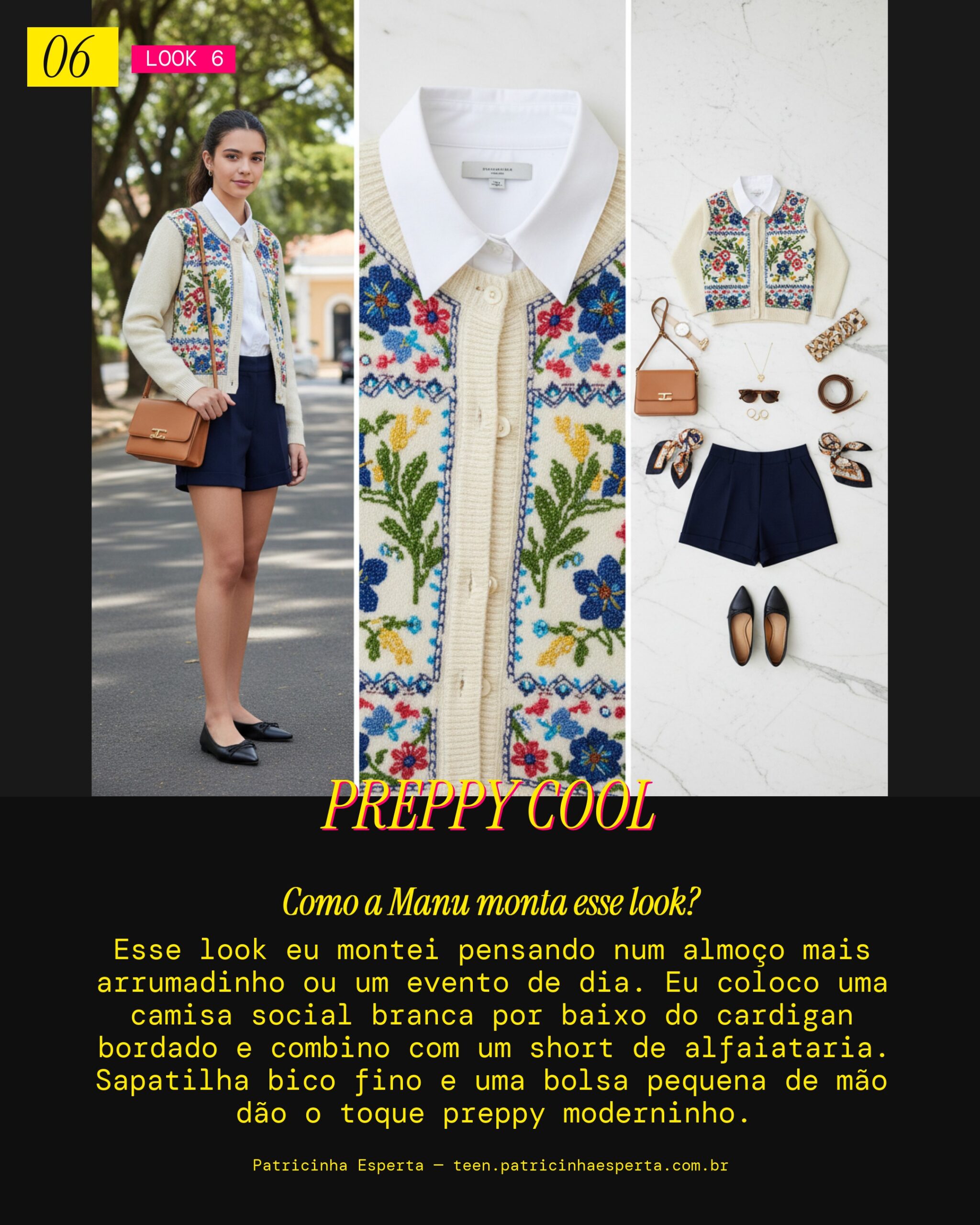 MANU RECOMENDA: Cardigan com Camisa e Short pra um Almoço