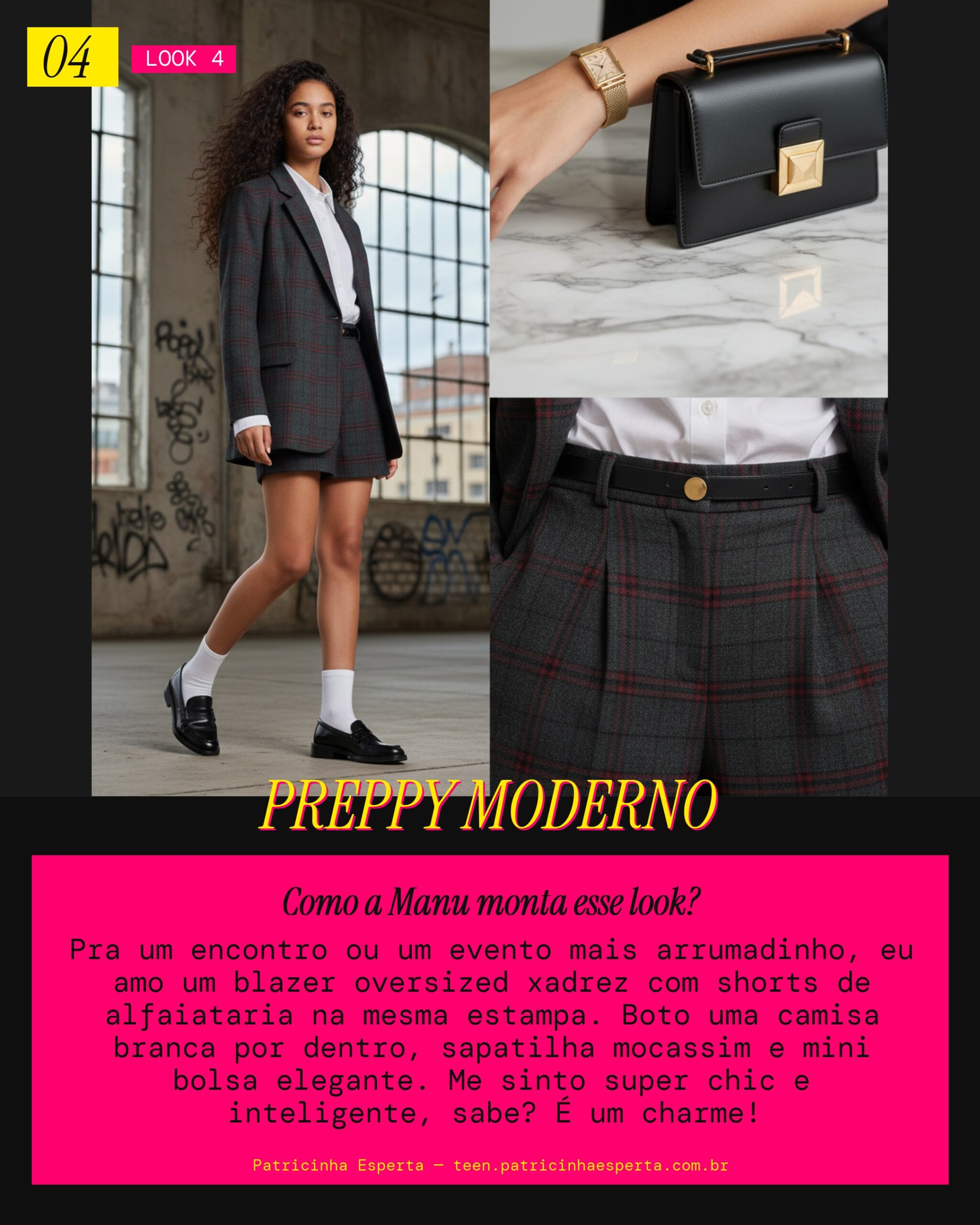 MANU RECOMENDA: Blazer Xadrez e Shorts de Alfaiataria para um Encontro