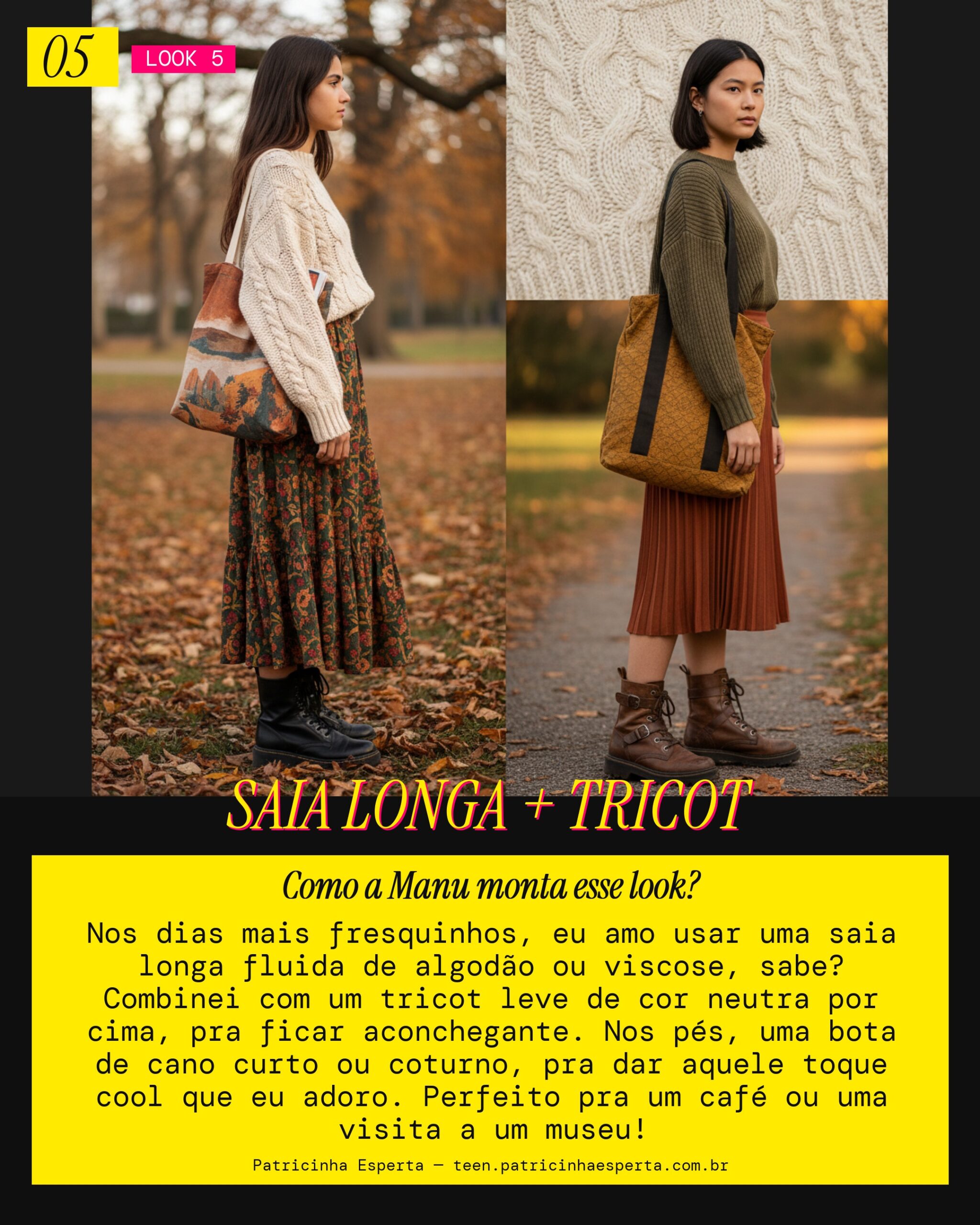MANU RECOMENDA: Saia Longa Fluida com Tricot Leve pra Dias Frescos