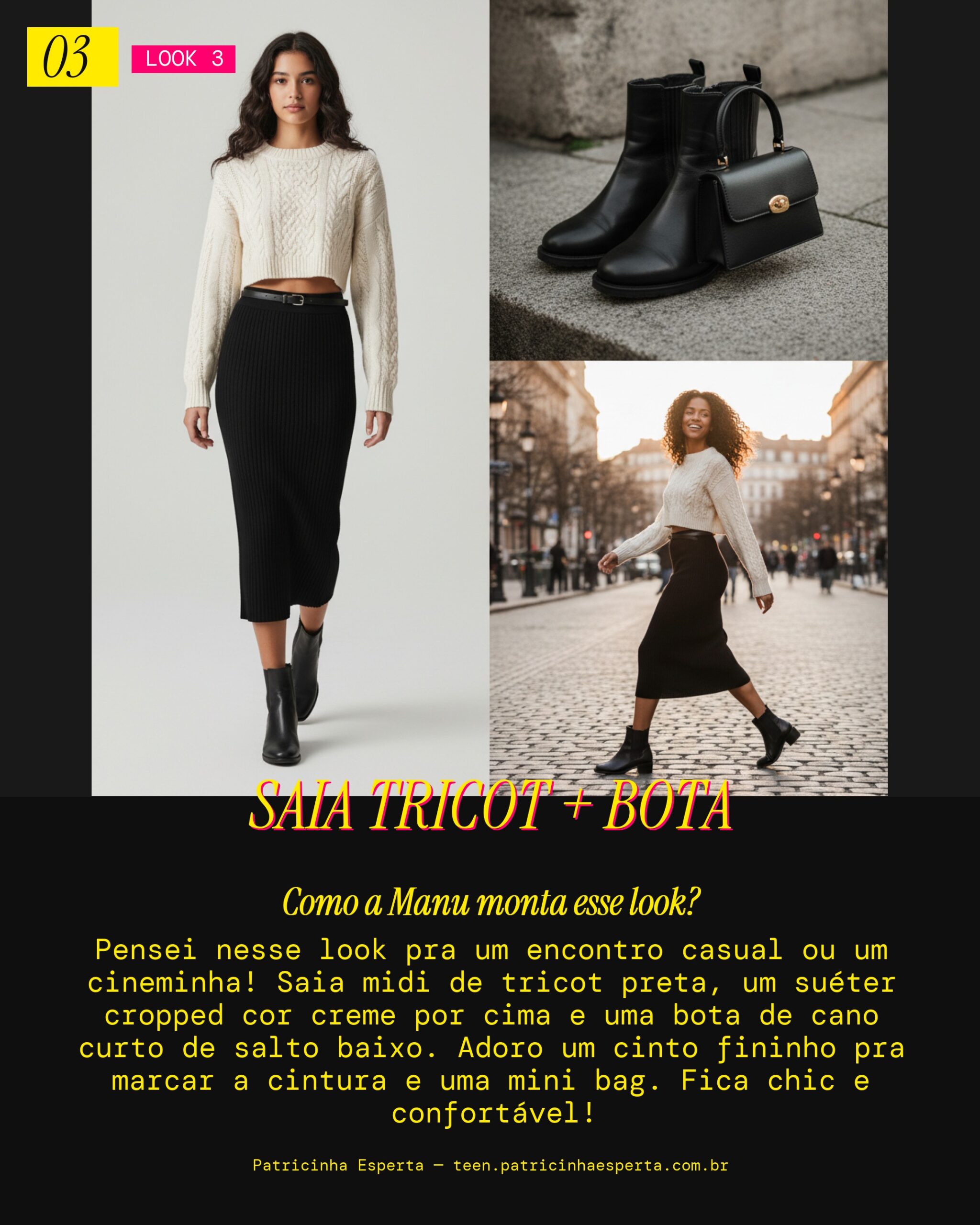MANU RECOMENDA: Saia Midi de Tricot pra um Encontro Casual