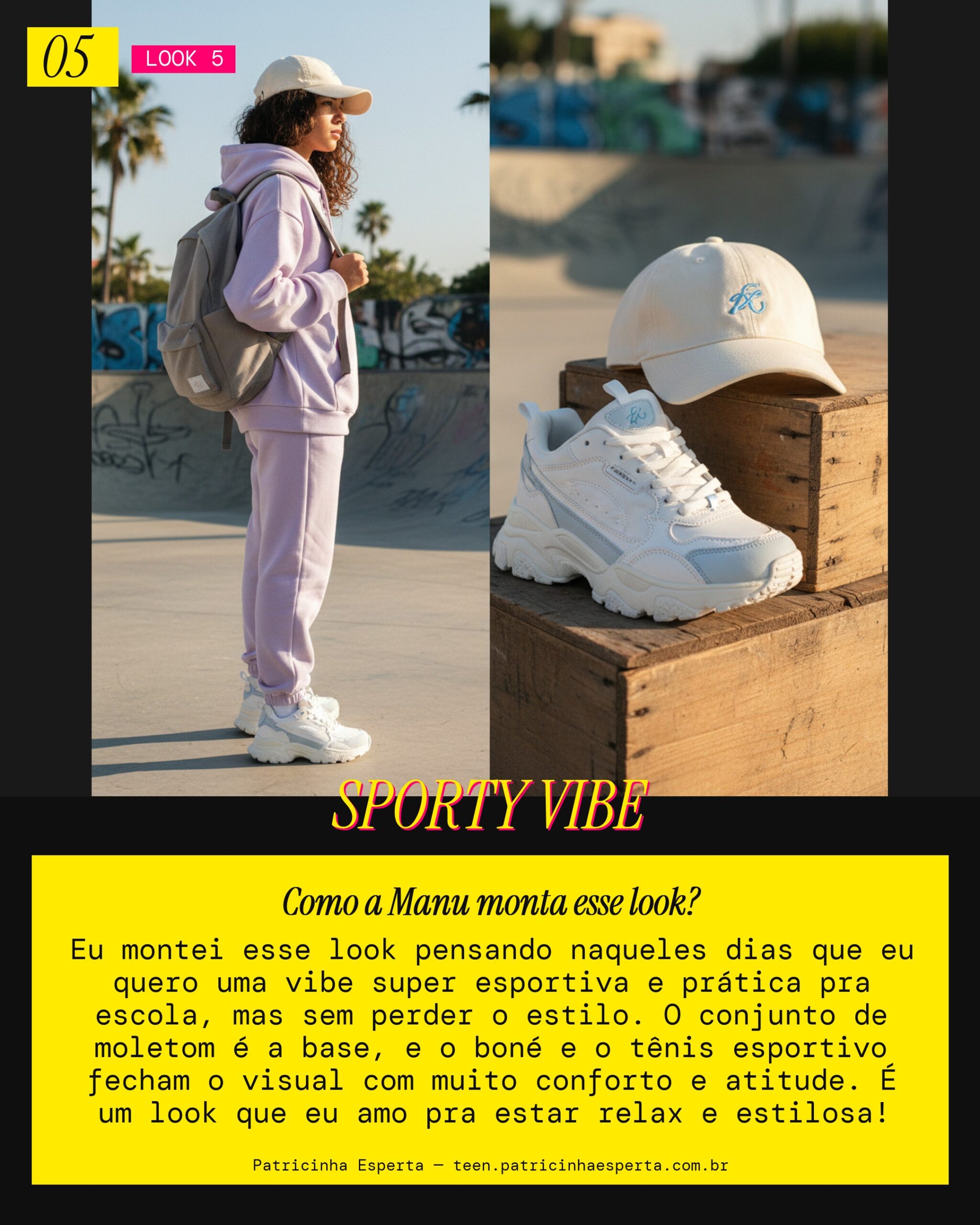 MANU RECOMENDA: Conjunto de Moletom e Boné para a Escola