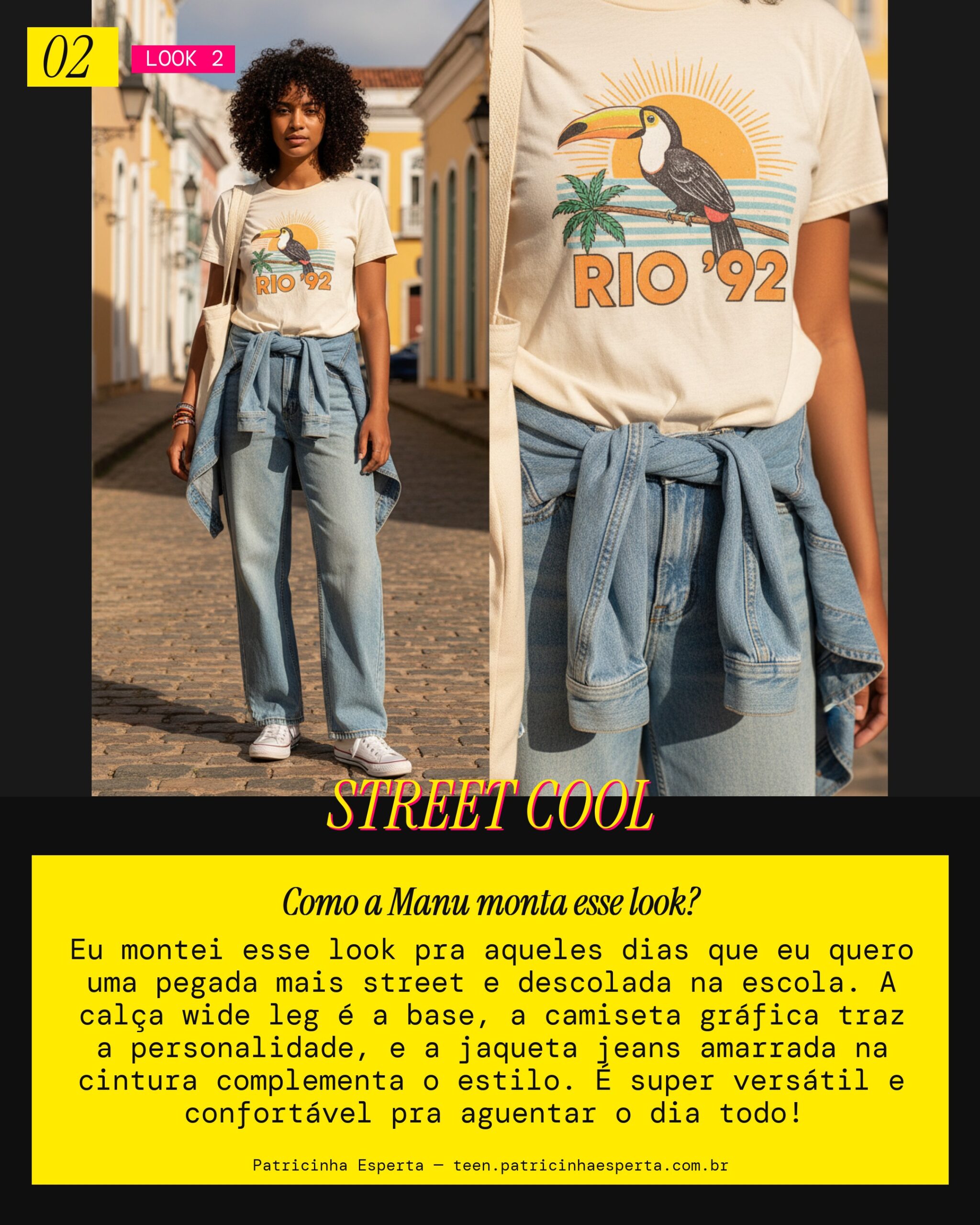 MANU RECOMENDA: Wide Leg Jeans e Camiseta Gráfica Vibe Street