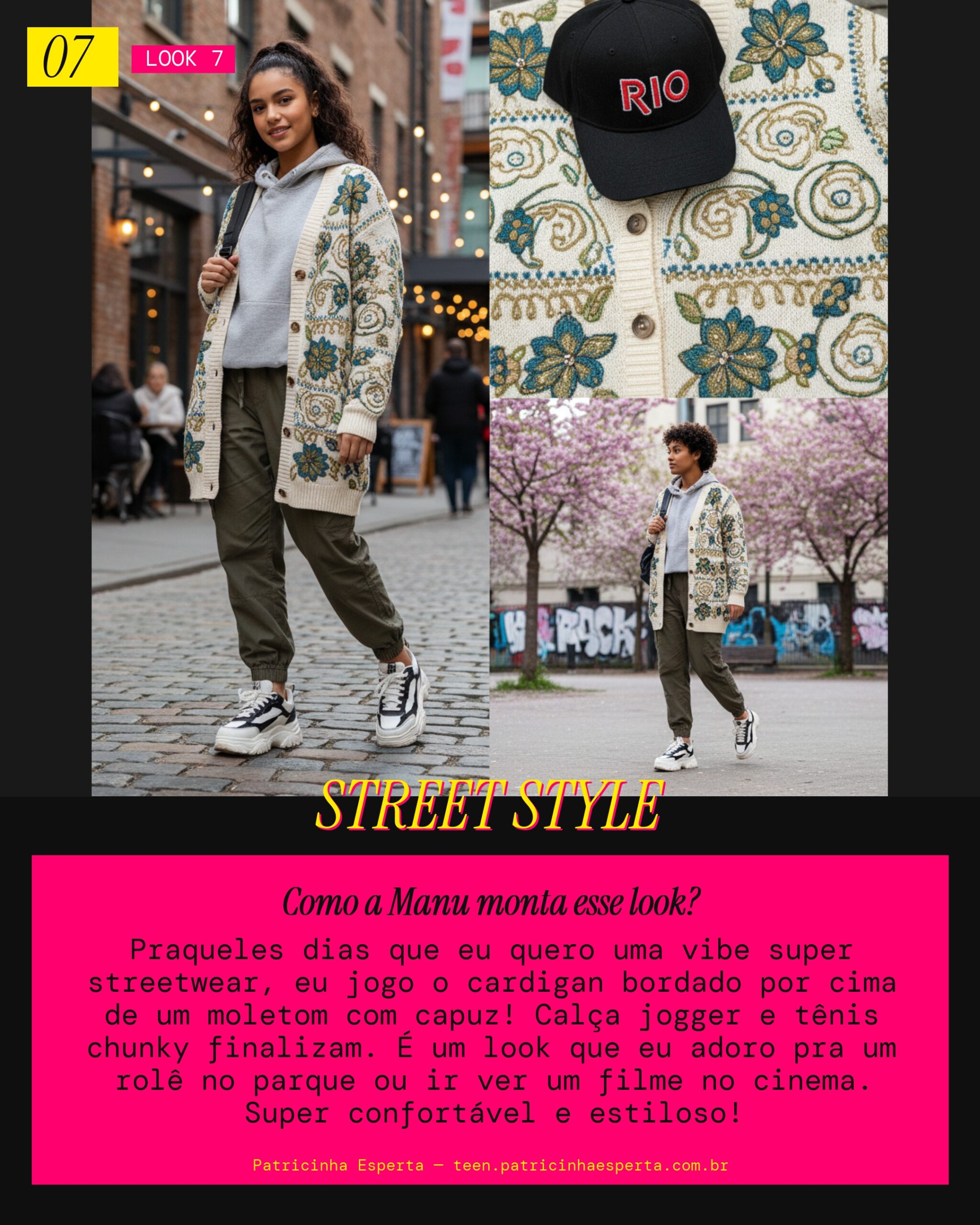 MANU RECOMENDA: Cardigan com Moletom e Jogger na Vibe Streetwear