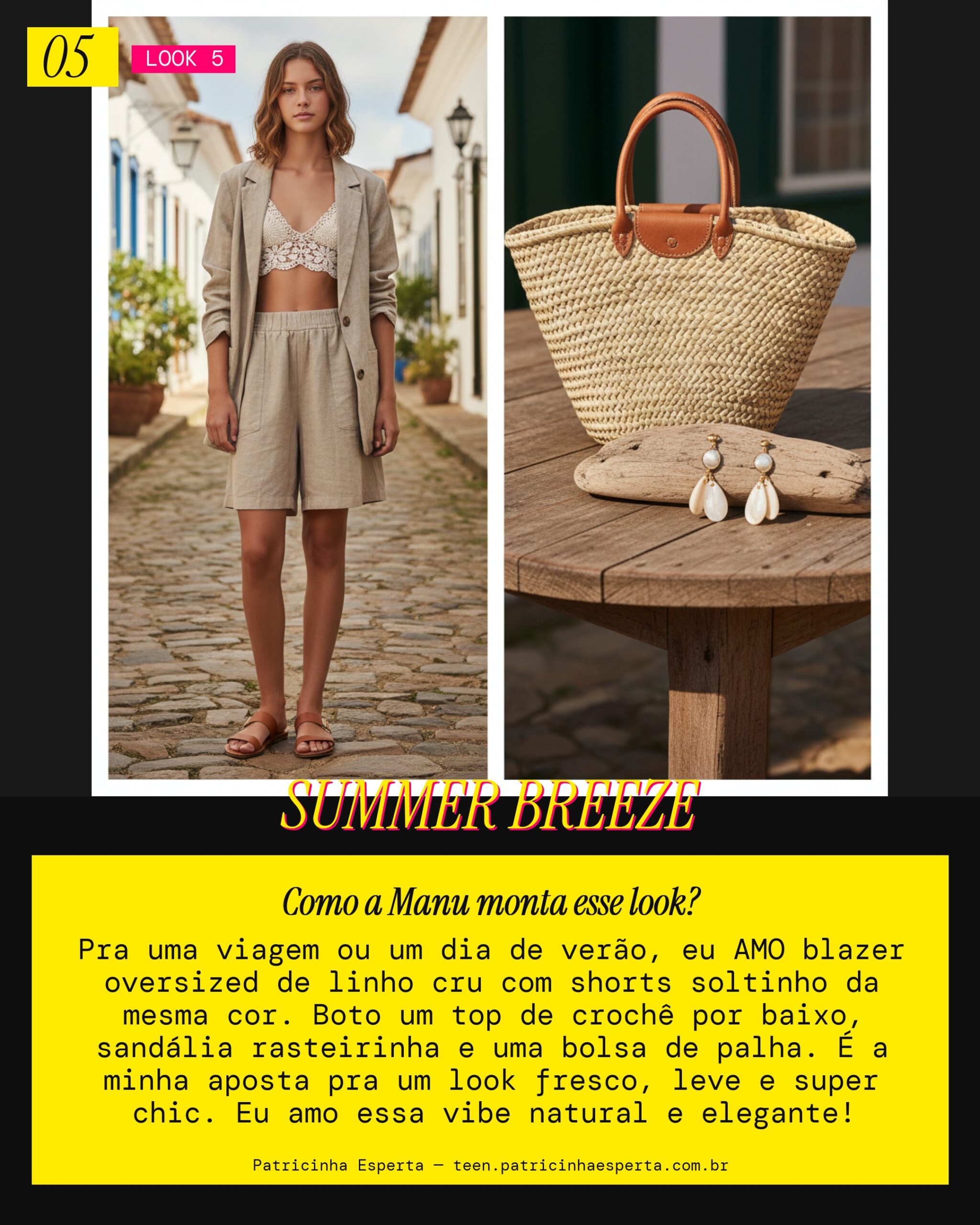 MANU RECOMENDA: Blazer de Linho e Shorts Soltinho pra Viagem/Verão