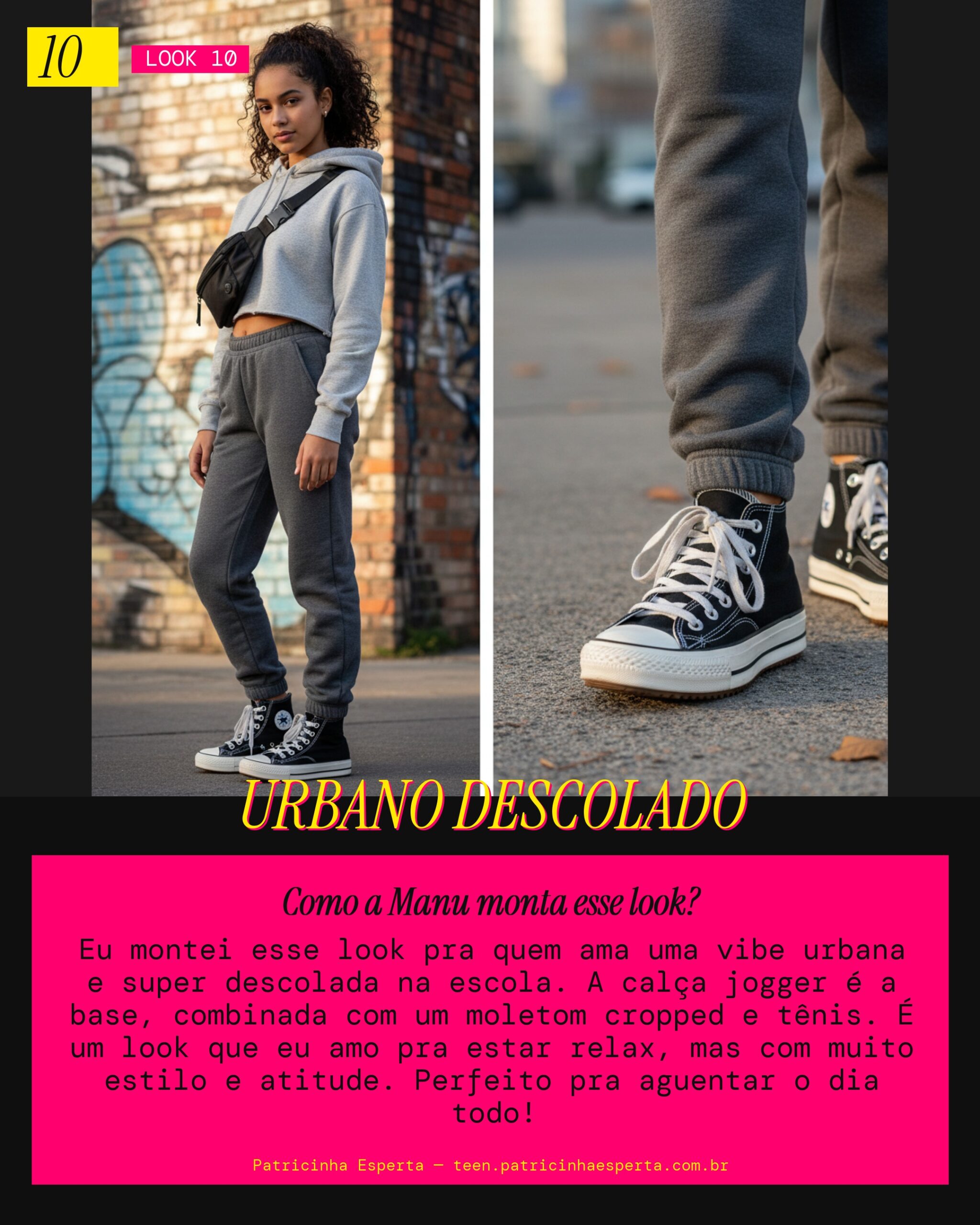 MANU RECOMENDA: Calça Jogger e Moletom Cropped pra Escola