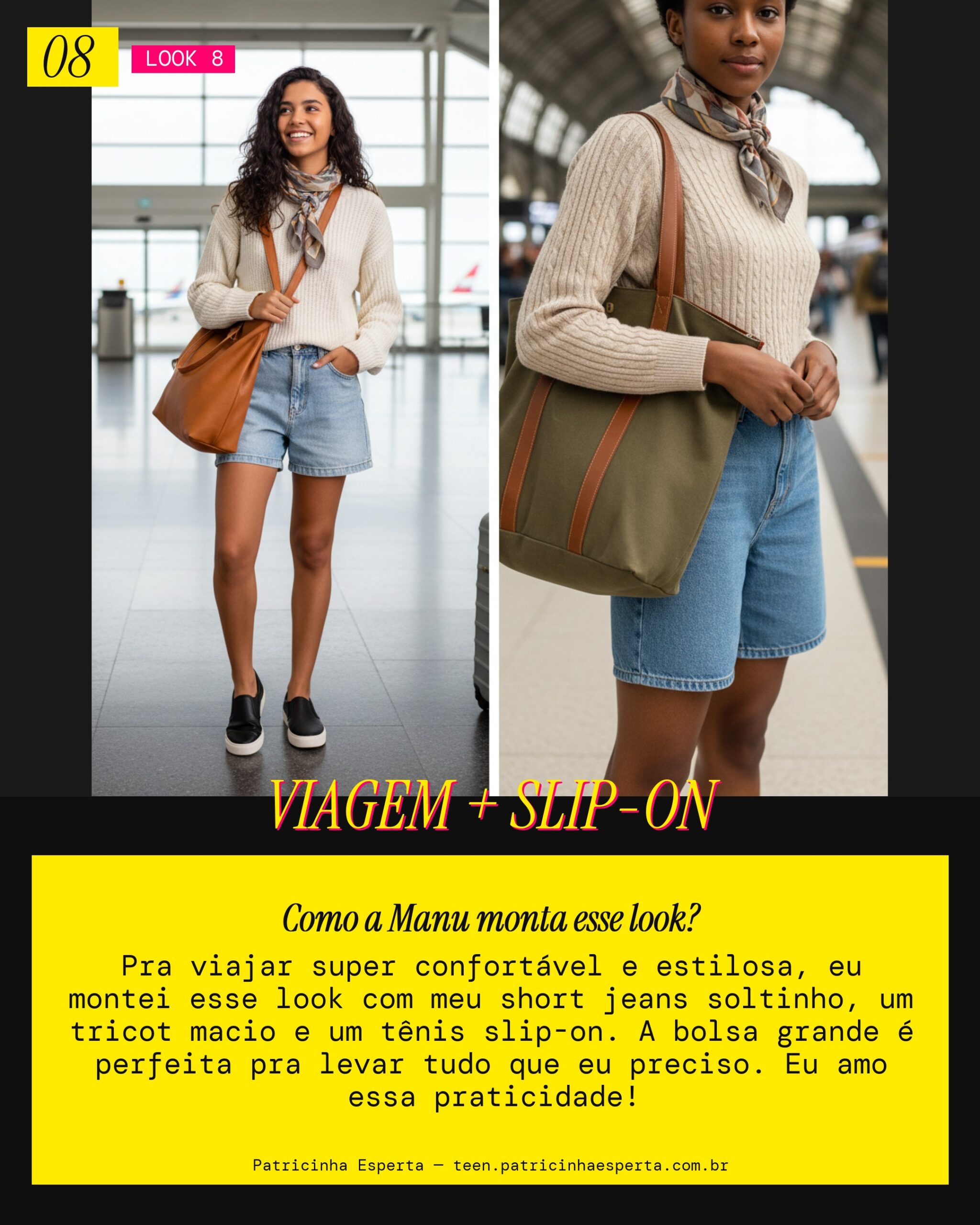 MANU RECOMENDA: Short Jeans, Tricot e Tênis Slip-On pra Viagem Confortável
