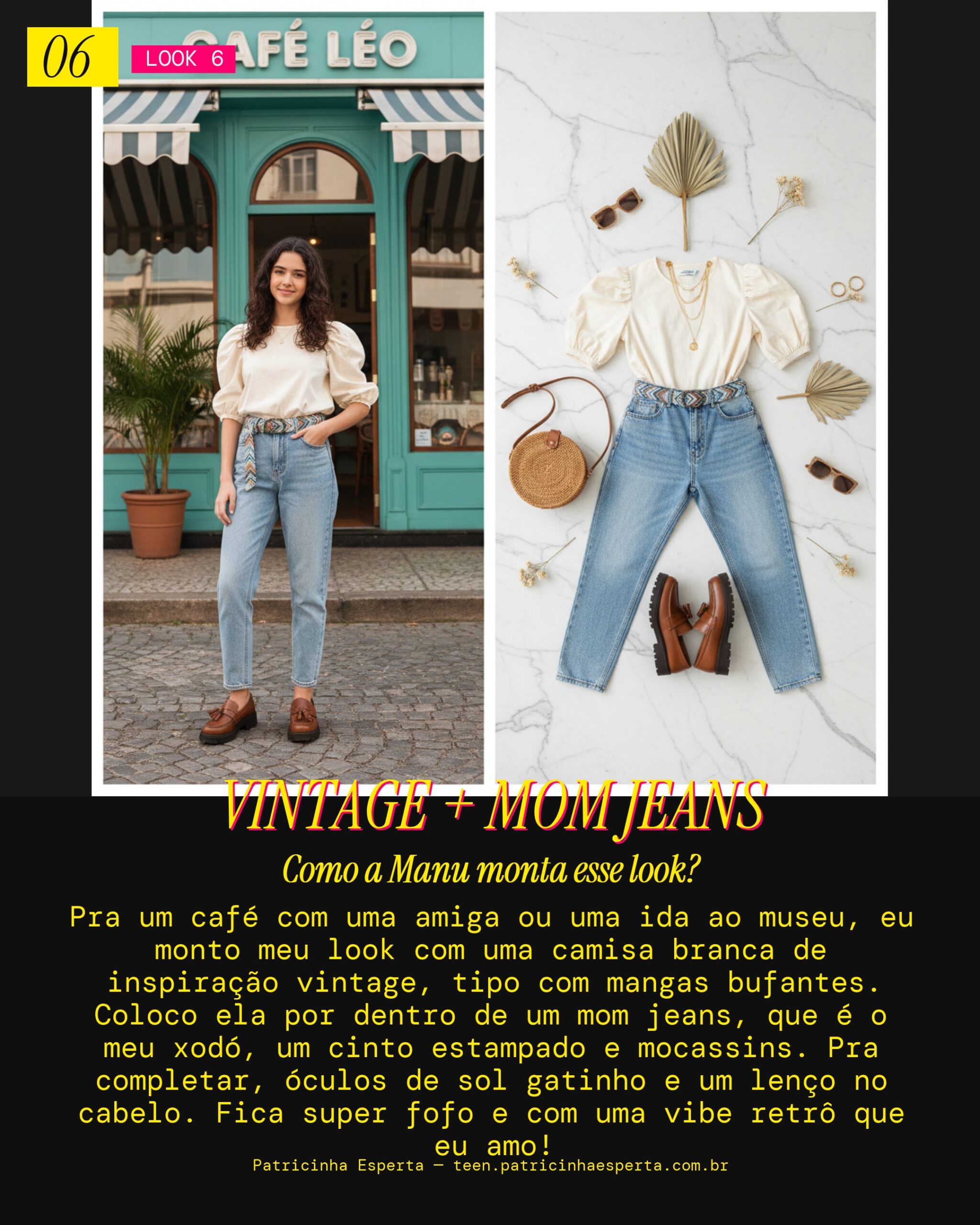 MANU RECOMENDA: Camisa Vintage e Mom Jeans pra um Café no Centro