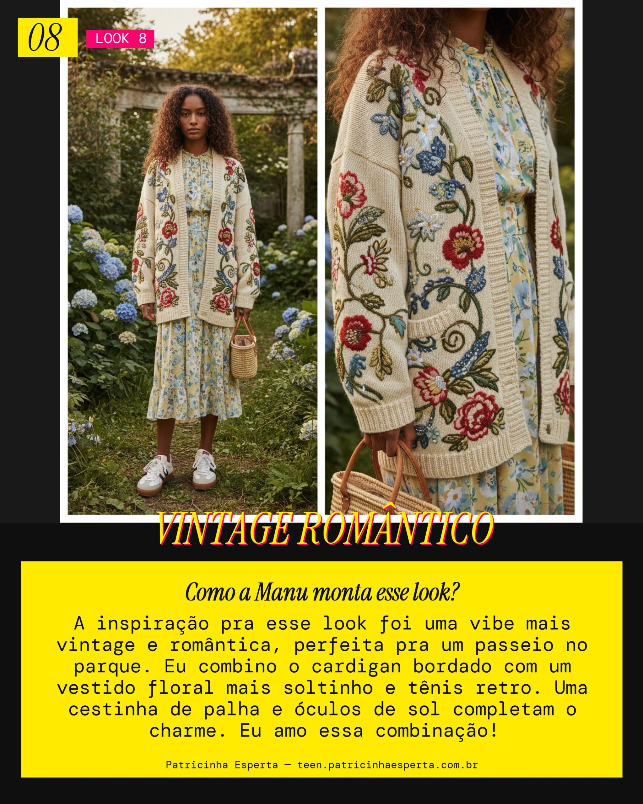 MANU RECOMENDA: Cardigan com Vestido Floral pra um Passeio no Parque