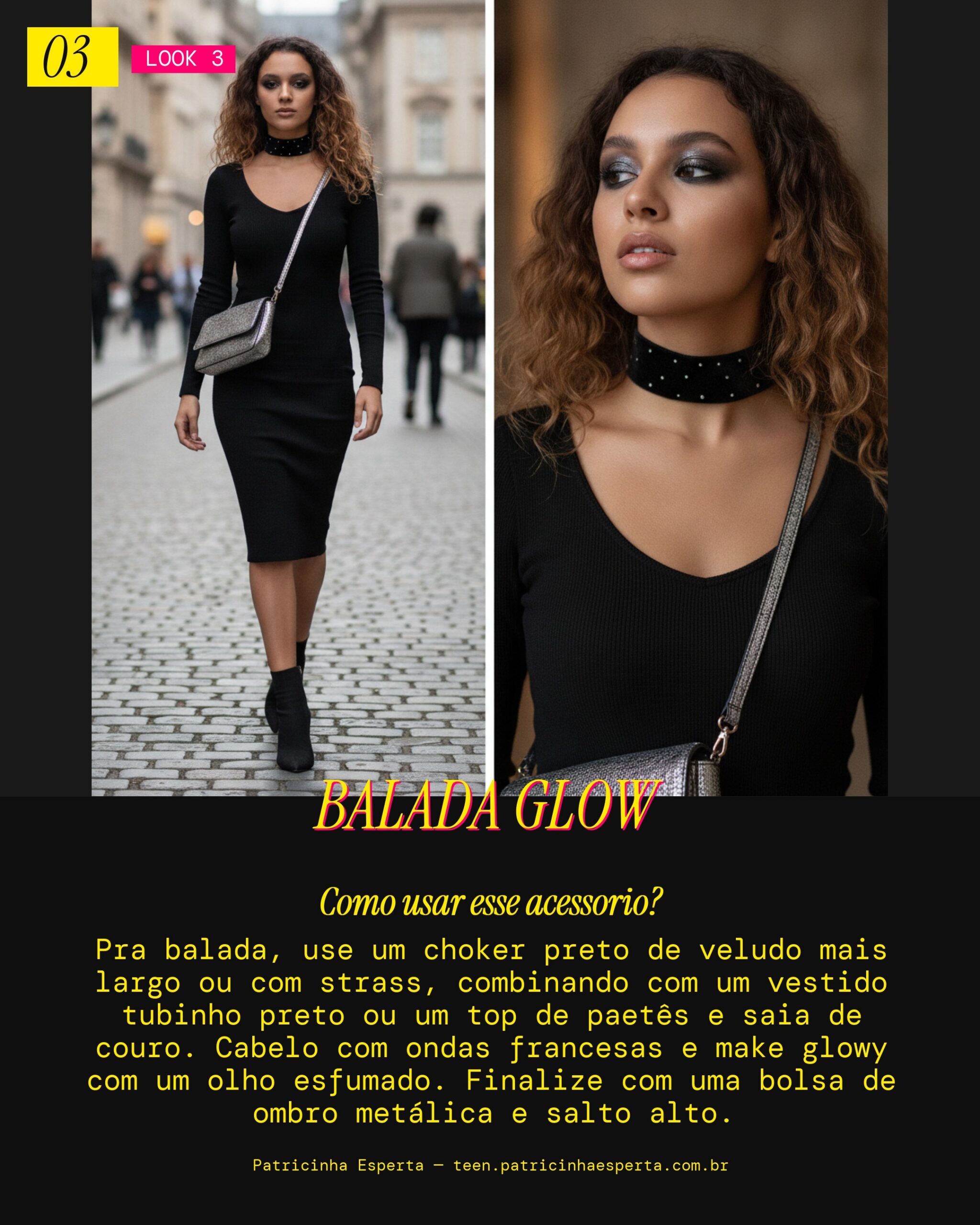 Colar Choker Preto: Night Out Glam