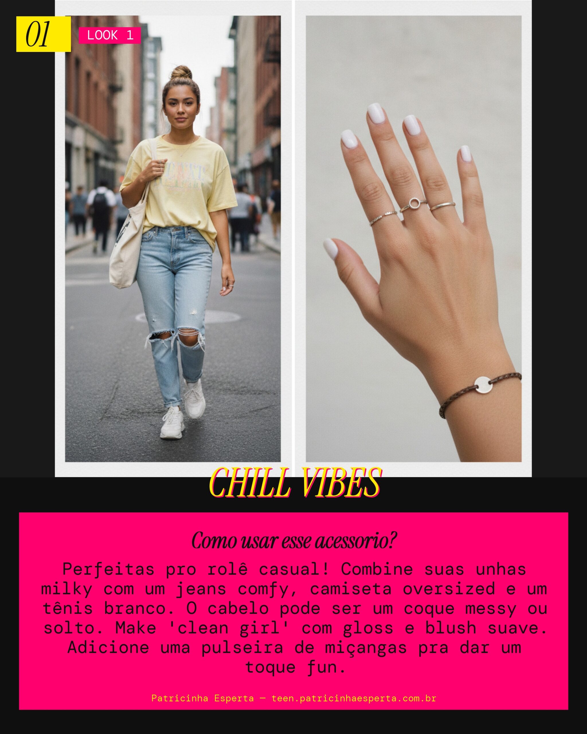 Unhas Milky White: Dia a Dia Chill