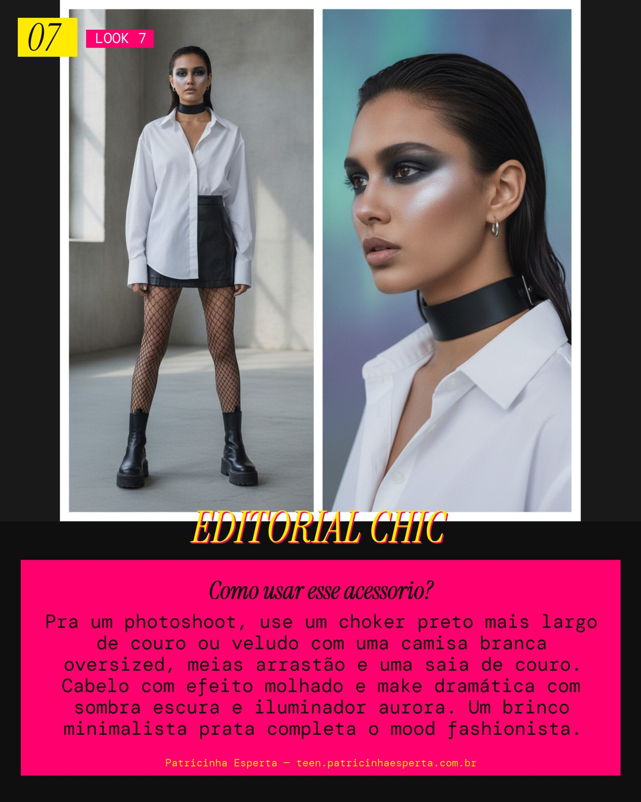 Colar Choker Preto: Editorial Edge