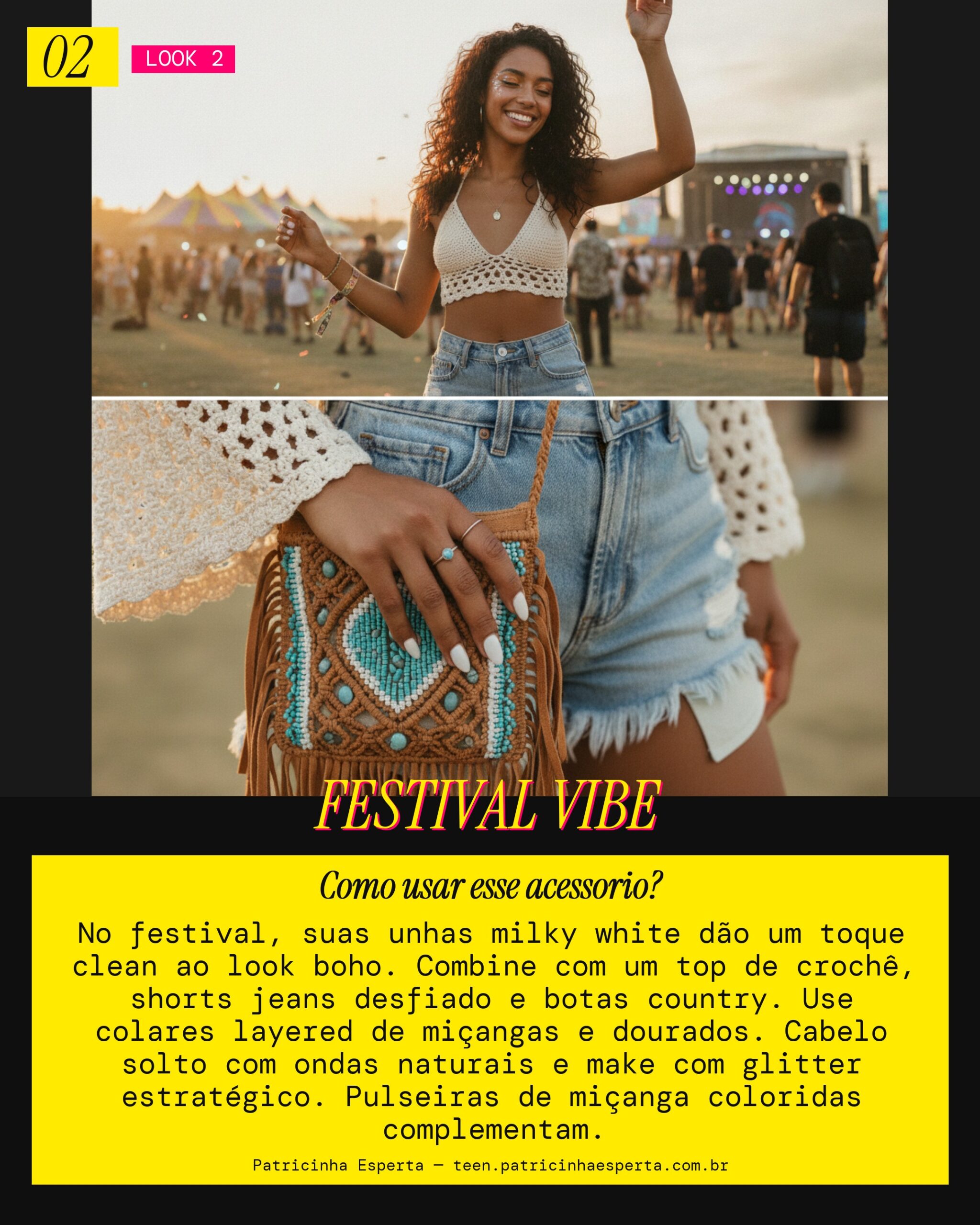 Unhas Milky White: Festival Boho Chic