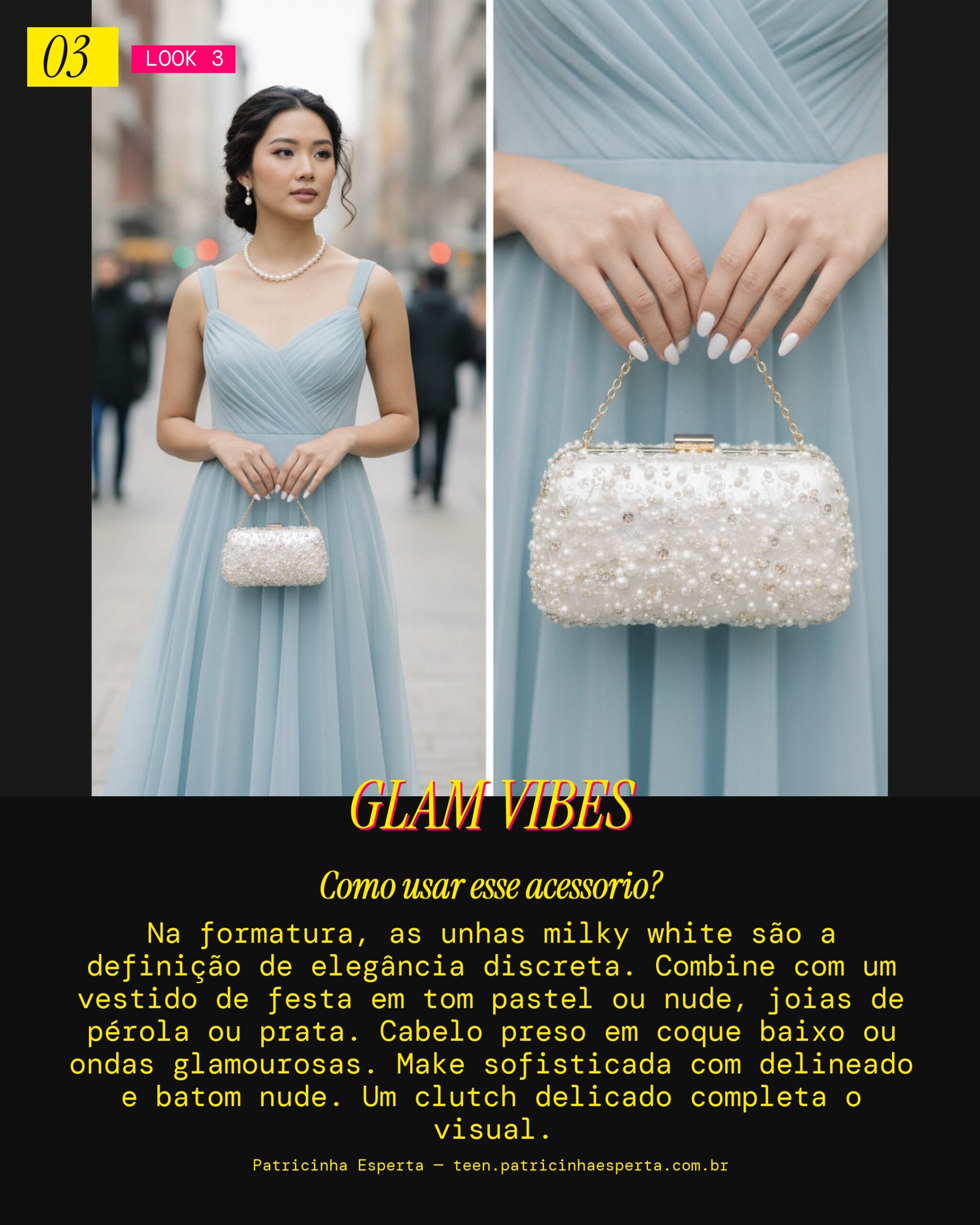 Unhas Milky White: Formatura Elegante
