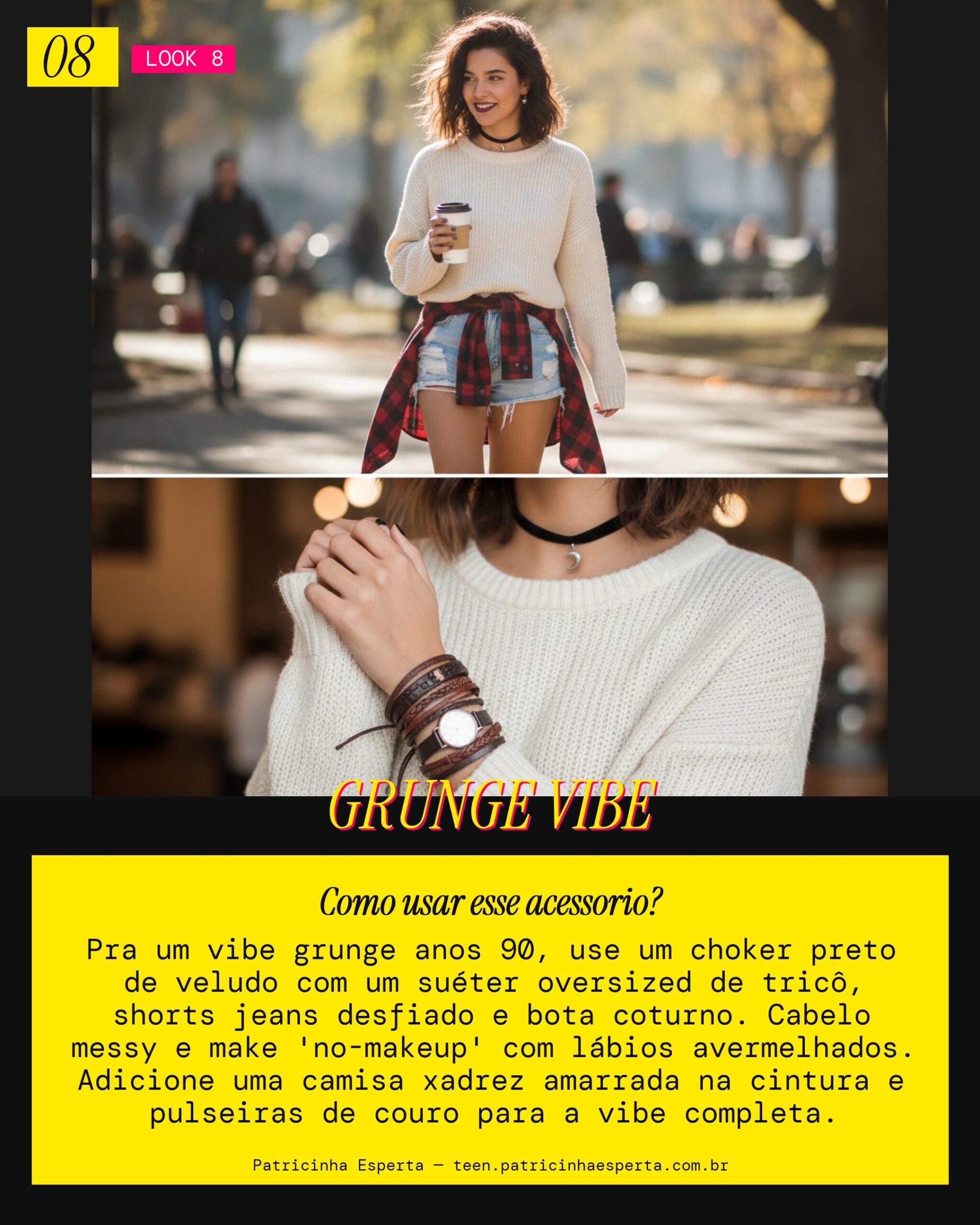 Colar Choker Preto: Grunge Revival