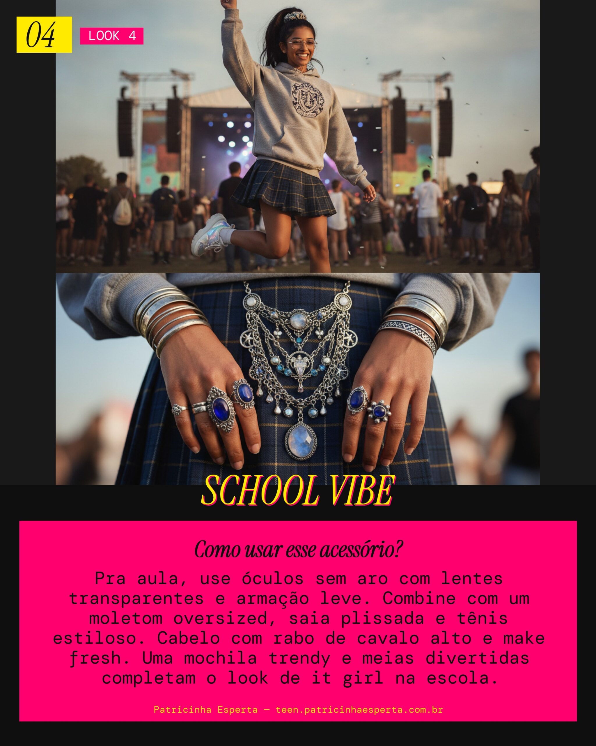 Look 4: Rimless na Escola com Estilo