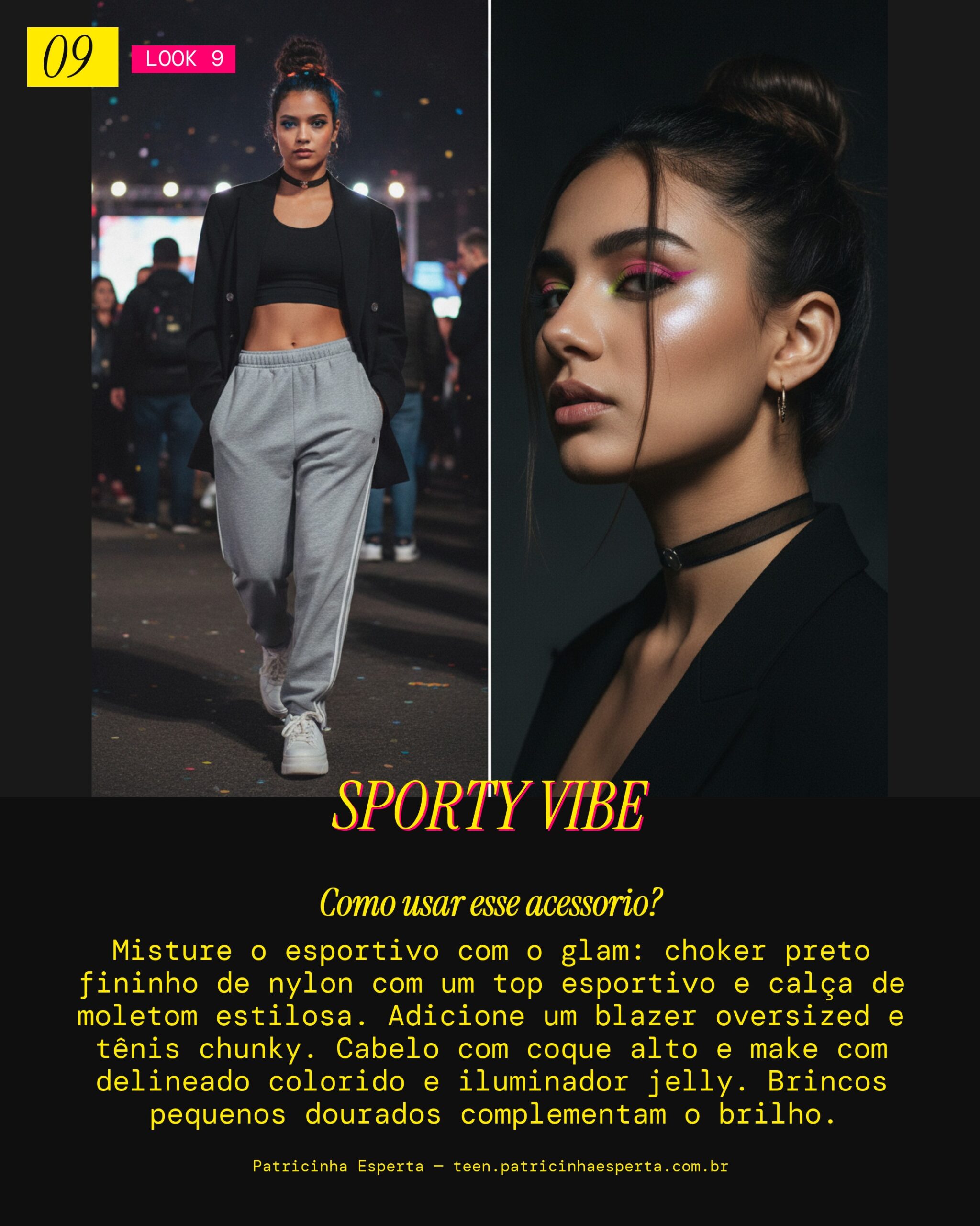 Colar Choker Preto: Sporty Glam
