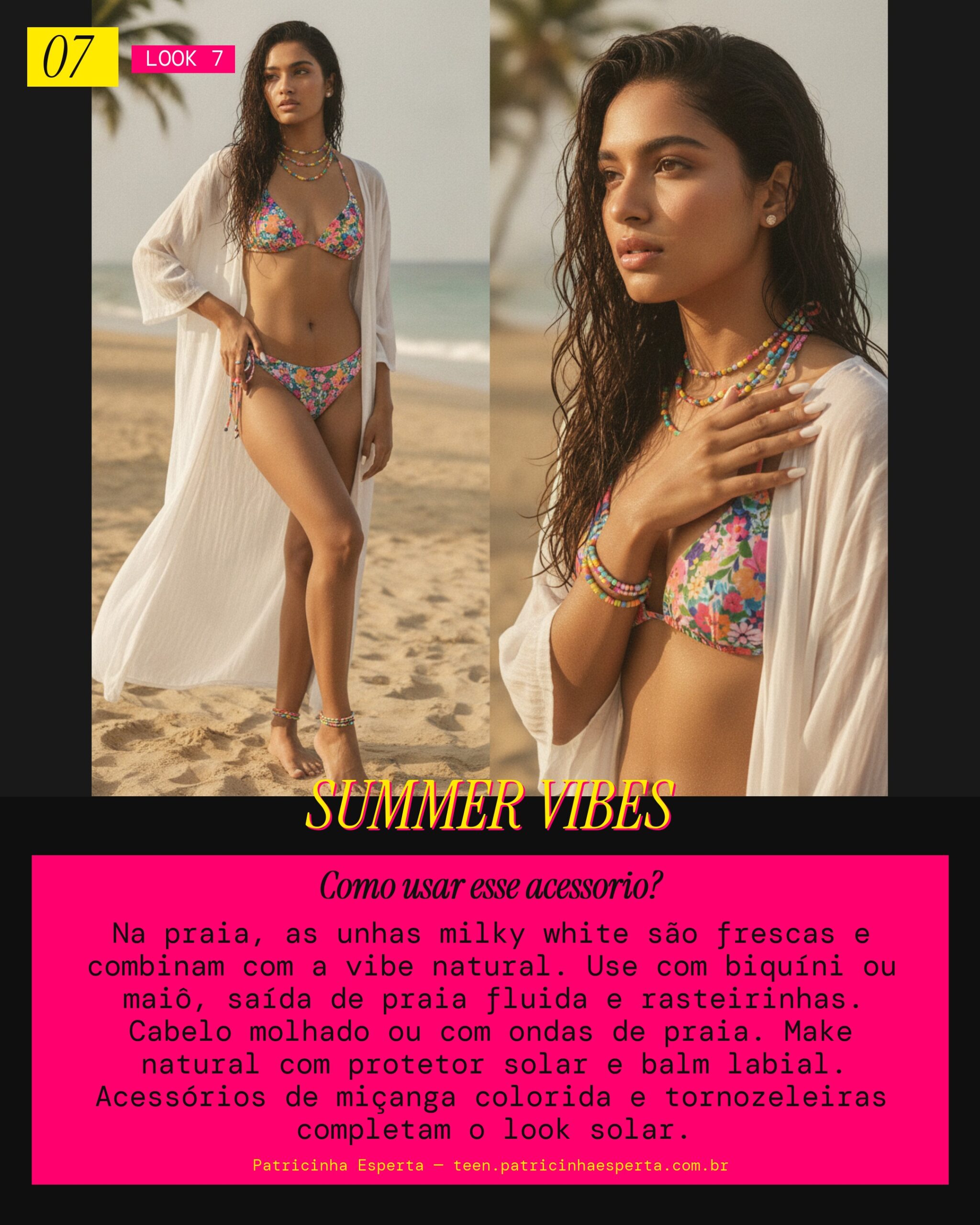 Unhas Milky White: Praia e Verão