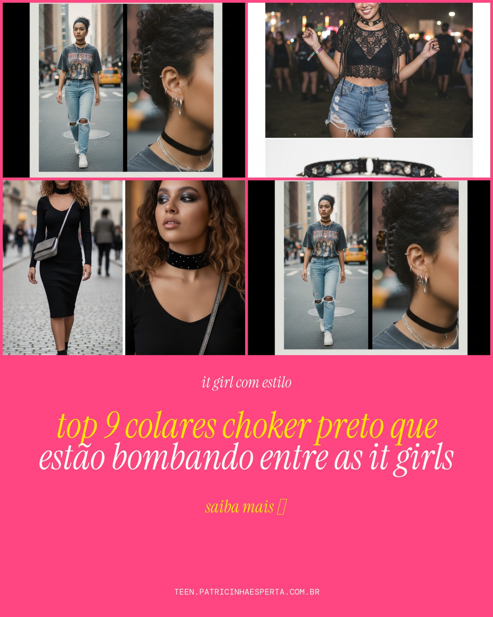 colar choker preto