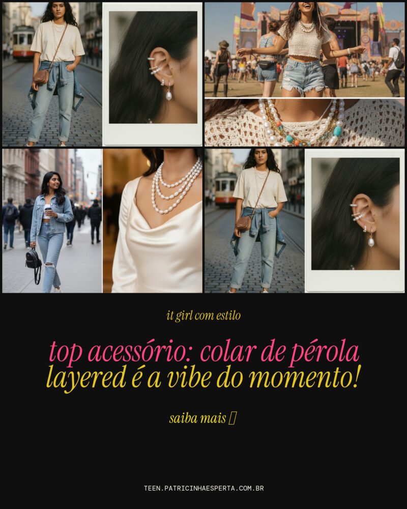 TOP Acessório: Colar de Pérola Layered é a Vibe do Momento!