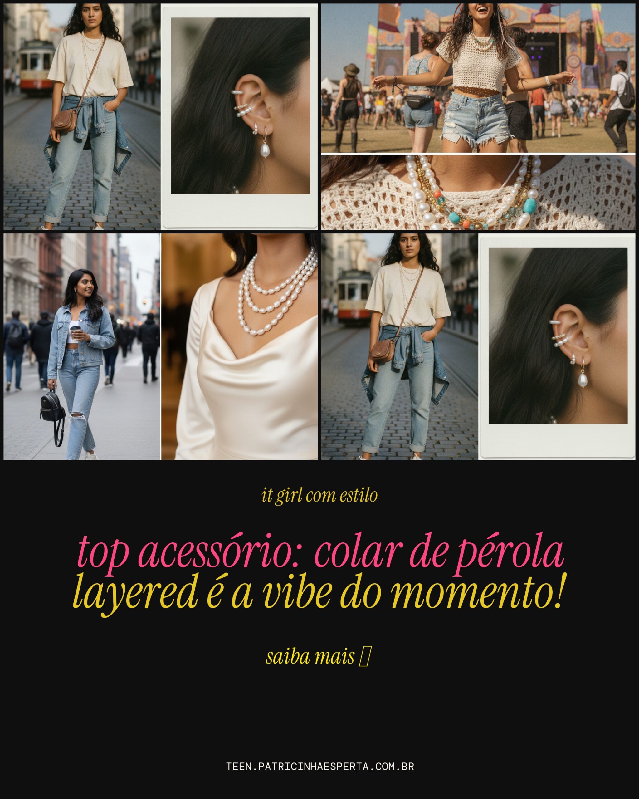 colar de perola layered