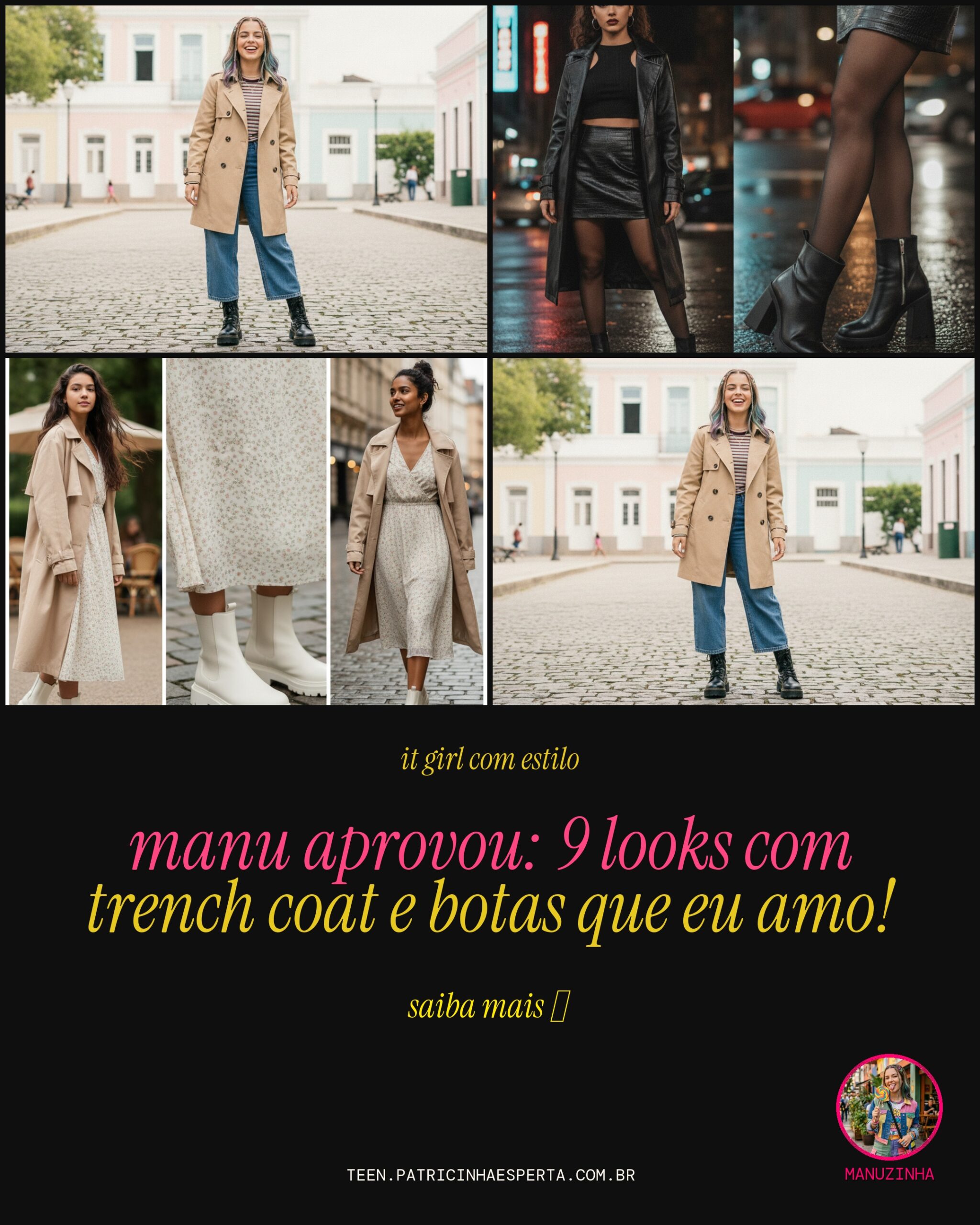 trench coat com botas