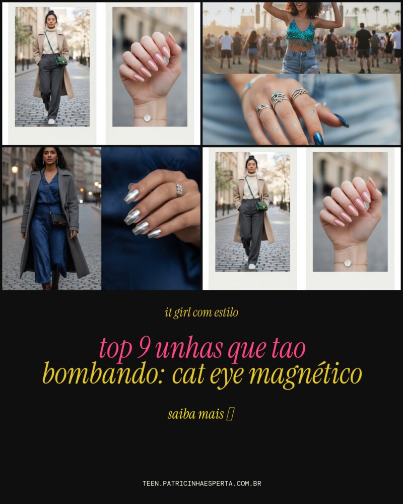 TOP 9 Unhas Que Tao Bombando: Cat Eye Magnético