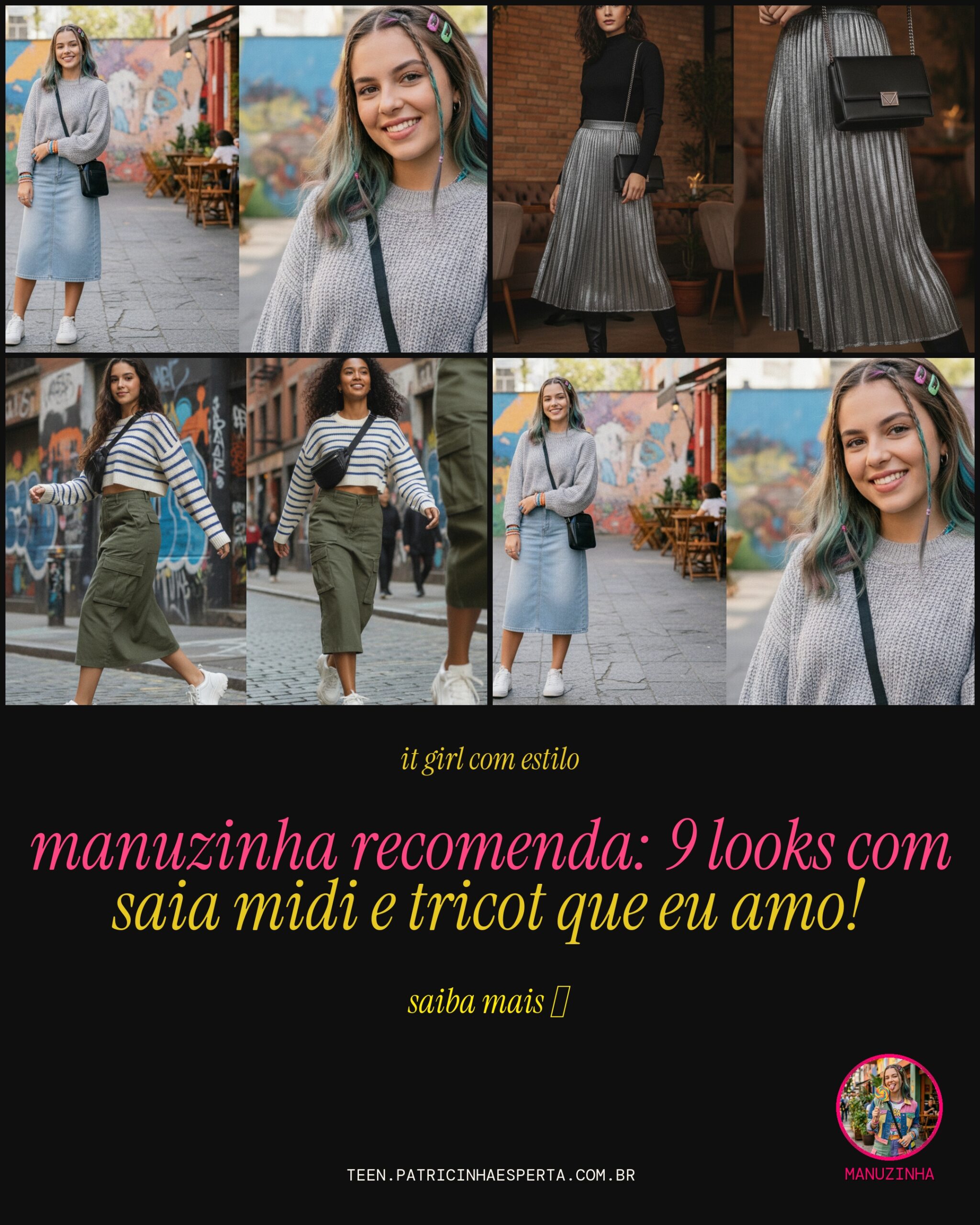saia midi com tricot
