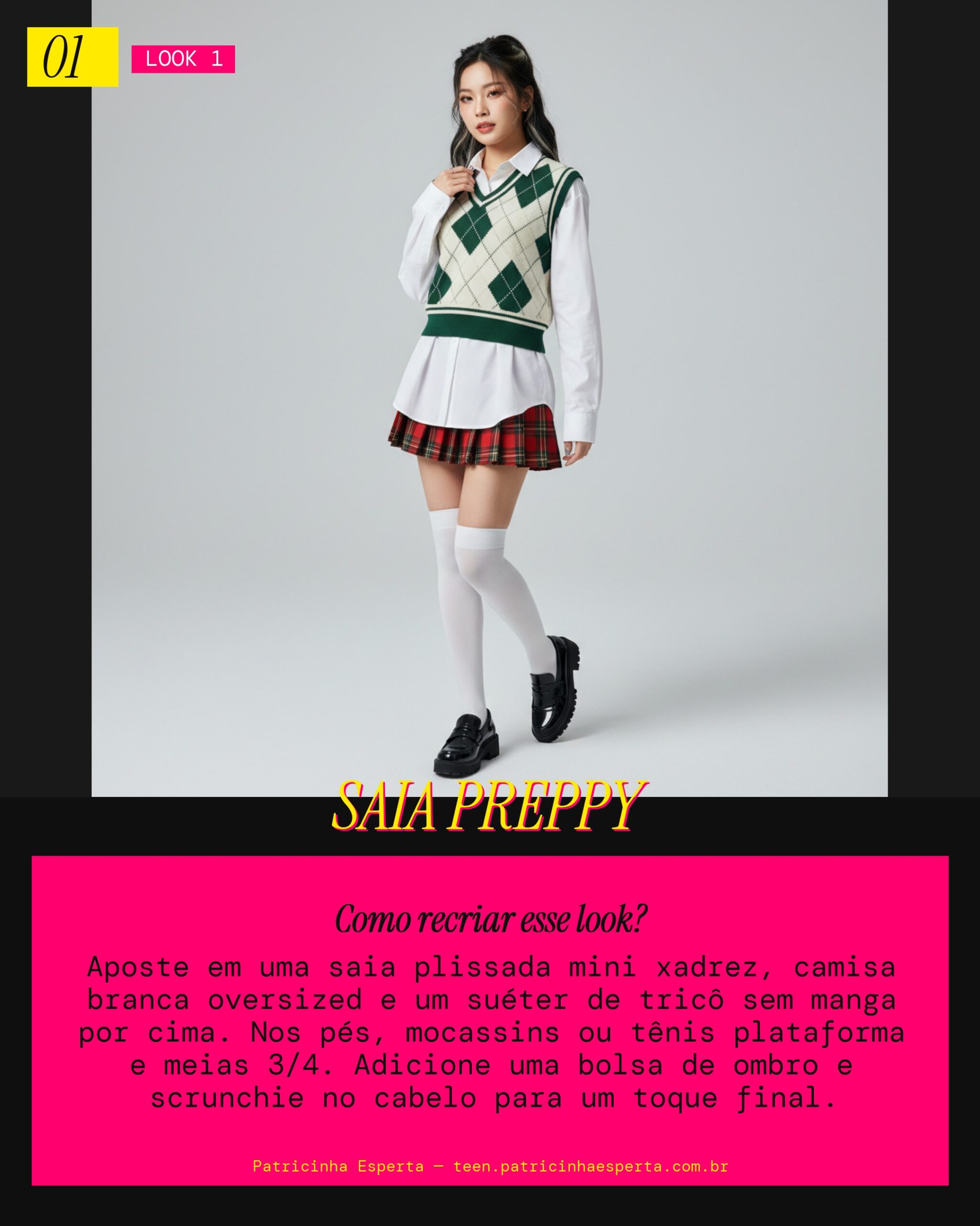 Look 1: Colegial Descolada