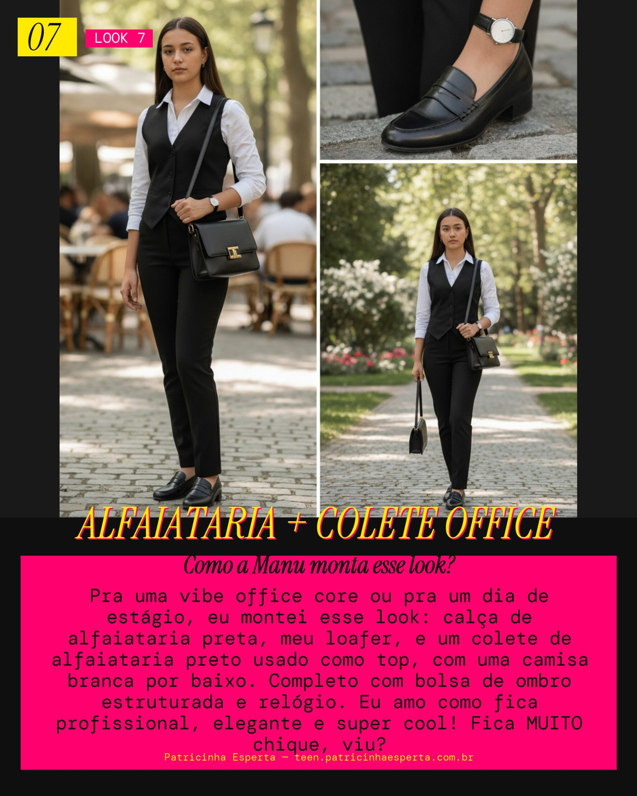 MANU RECOMENDA: Loafer com Calça de Alfaiataria e Colete pra um Office Core