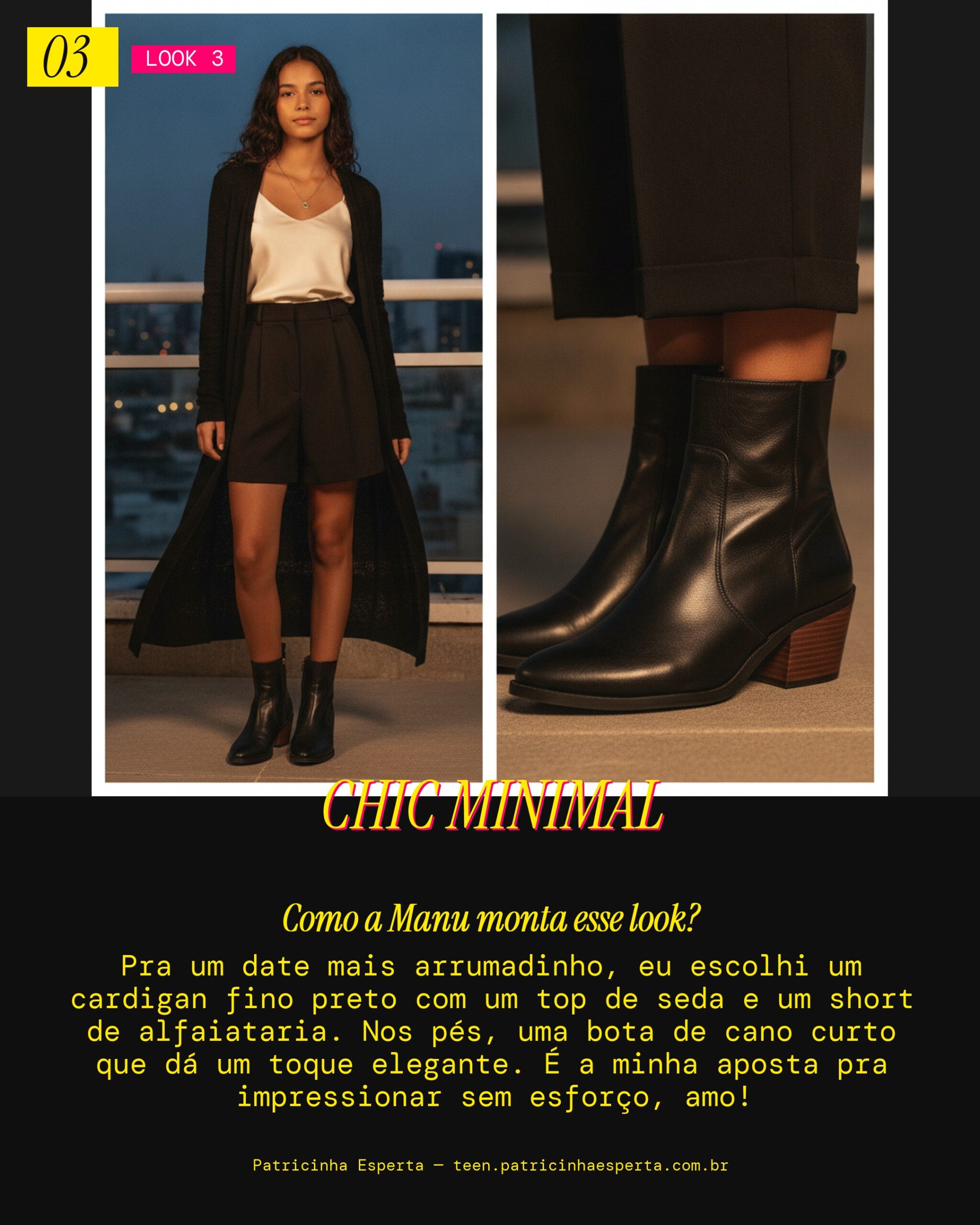 MANU RECOMENDA: Cardigan Fino e Short de Alfaiataria pra um Encontro