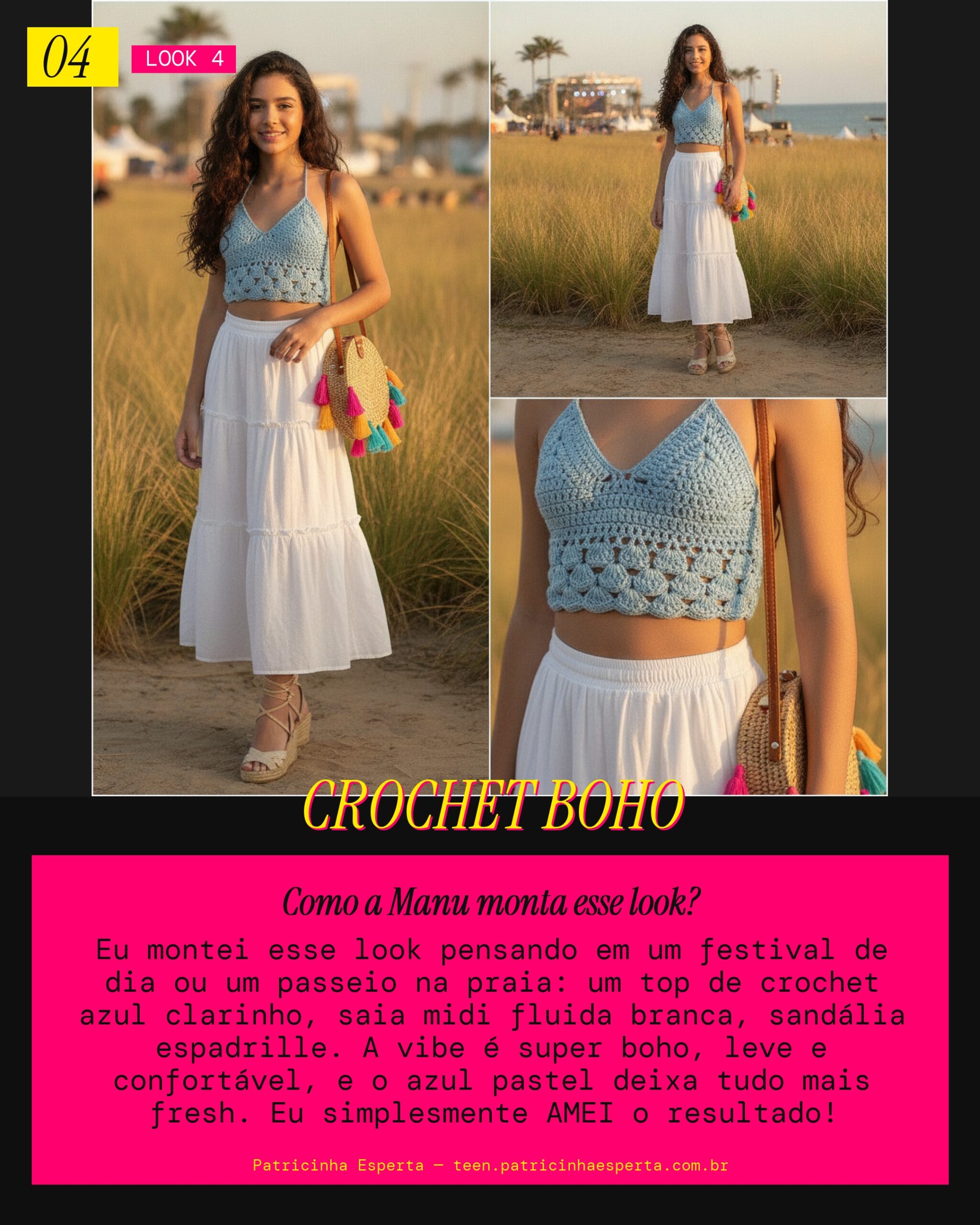 MANU RECOMENDA: Crochet Azul Clarinho pra um Festival de Dia
