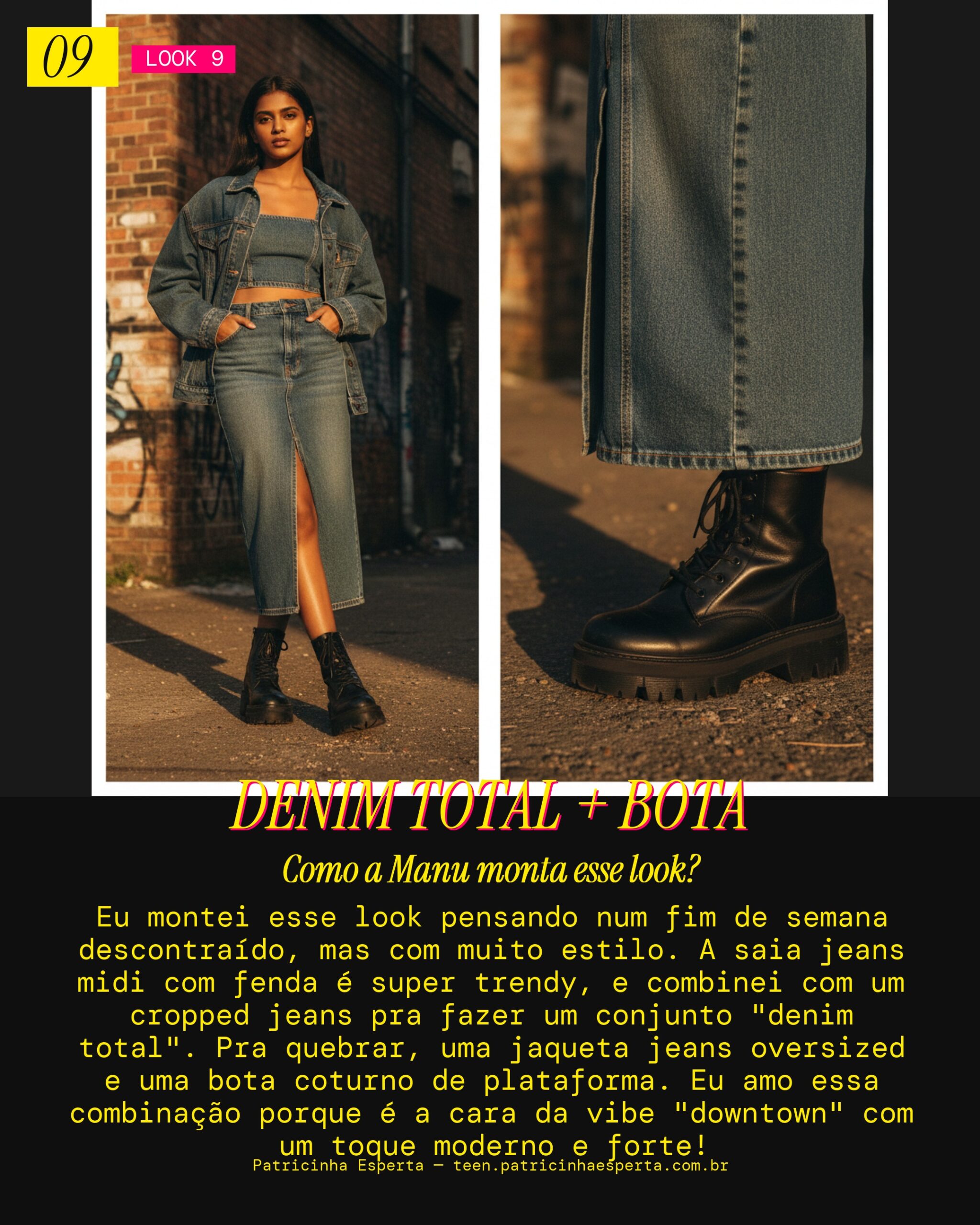 MANU RECOMENDA: Denim Total com Cropped e Bota Pesada
