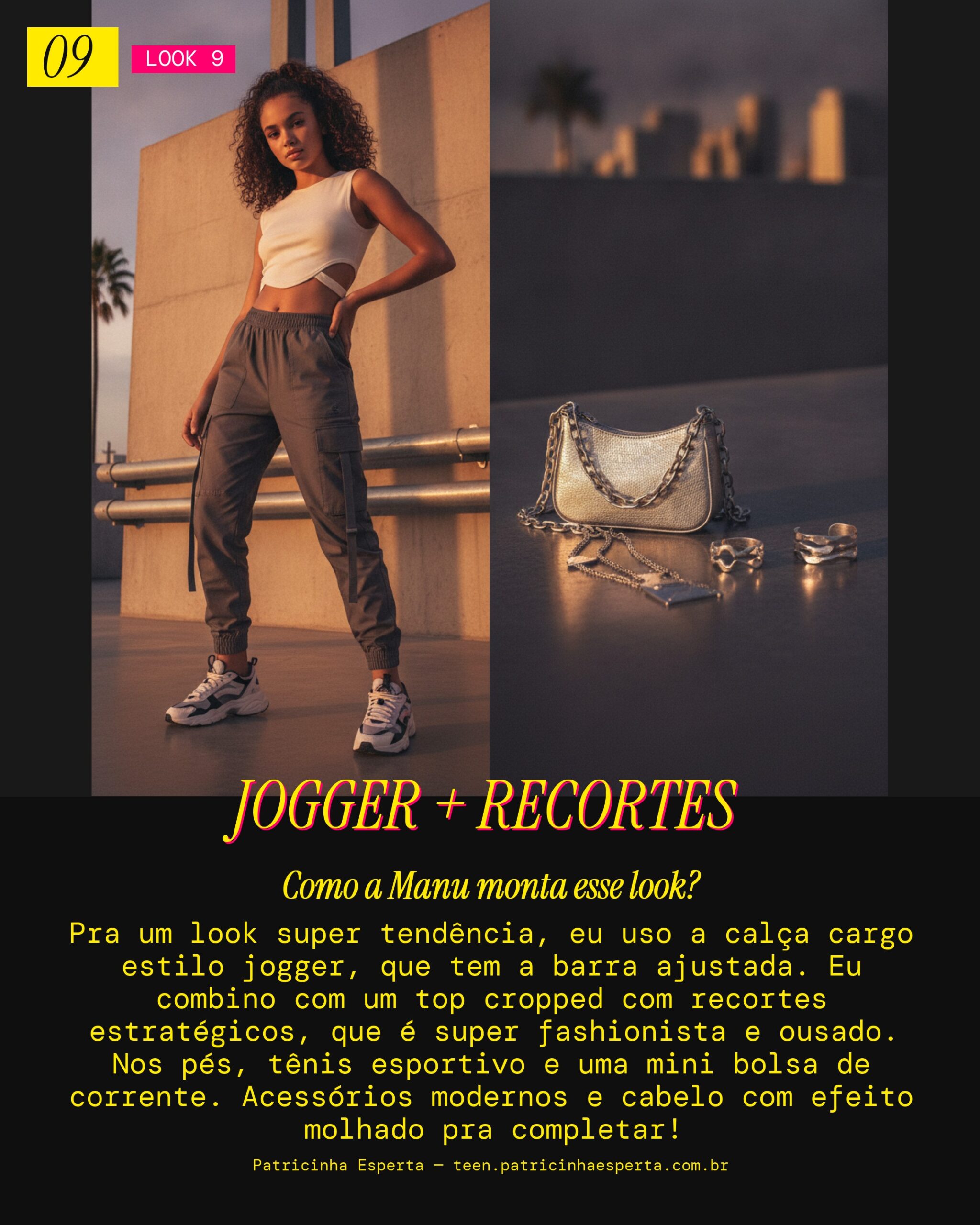 MANU RECOMENDA: Calça Cargo Jogger com Top com Recortes pra um Look Tendência