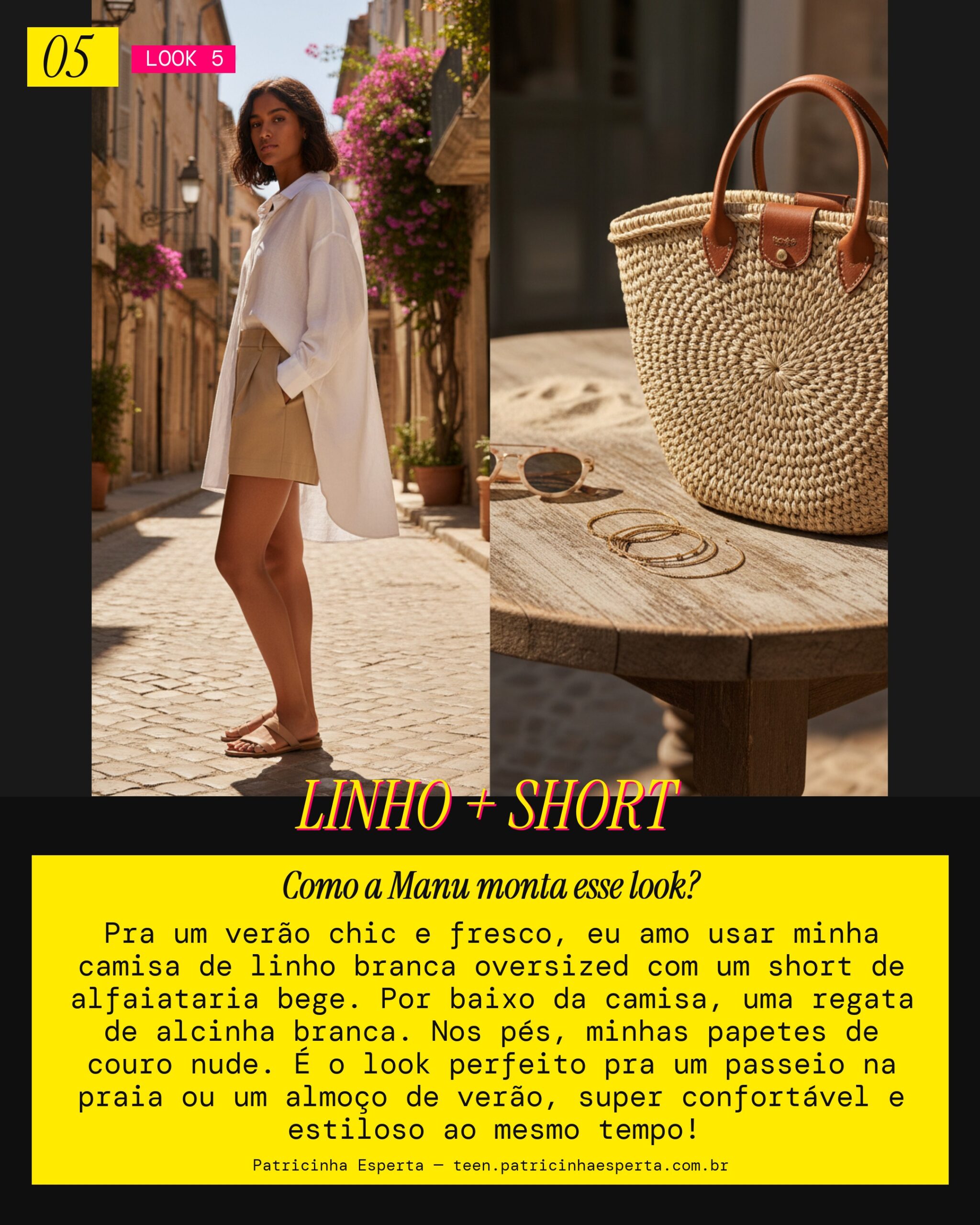 MANU RECOMENDA: Camisa de Linho e Short de Alfaiataria pro Verão Chic