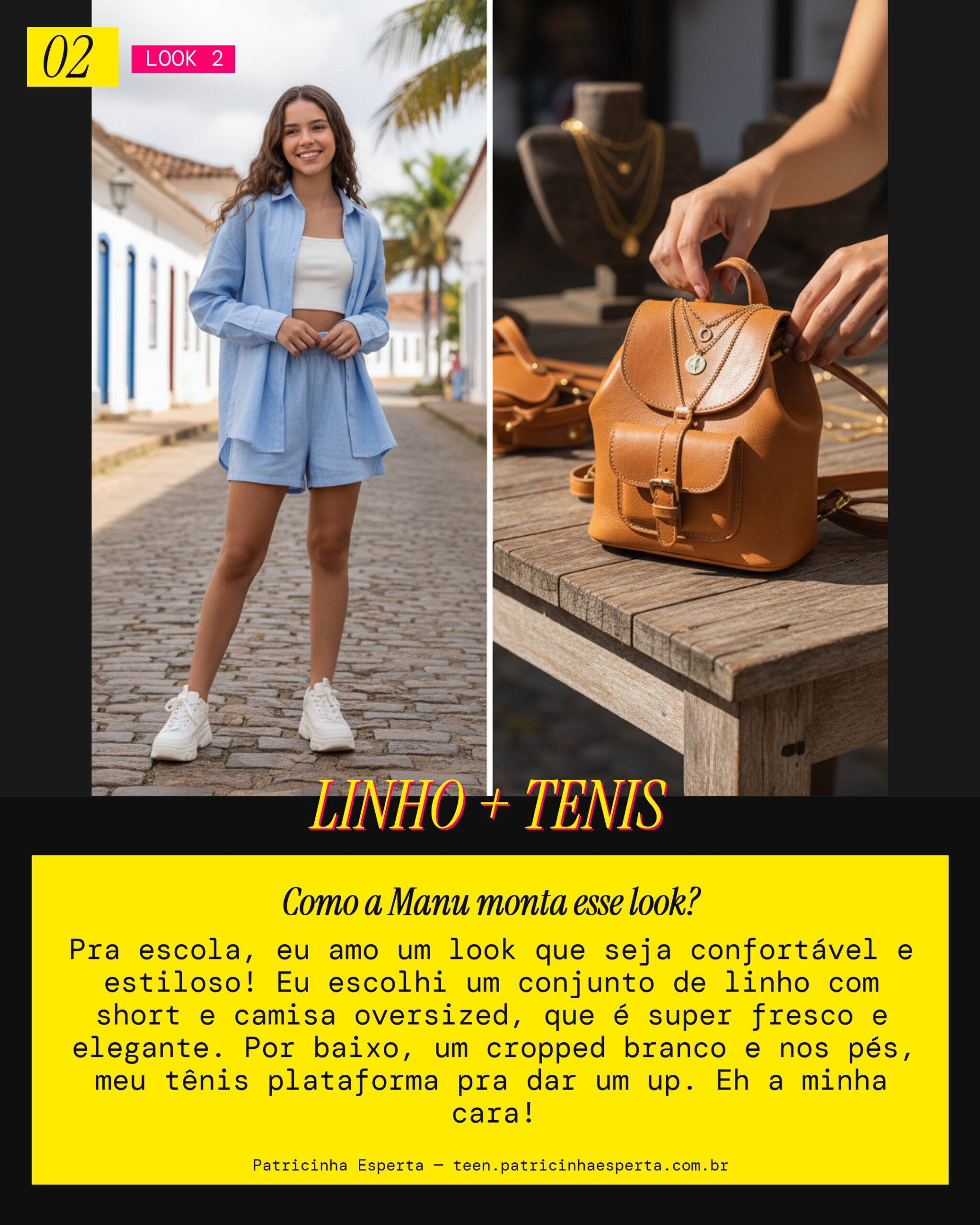 MANU RECOMENDA: Conjunto de Linho Cool pra Escola