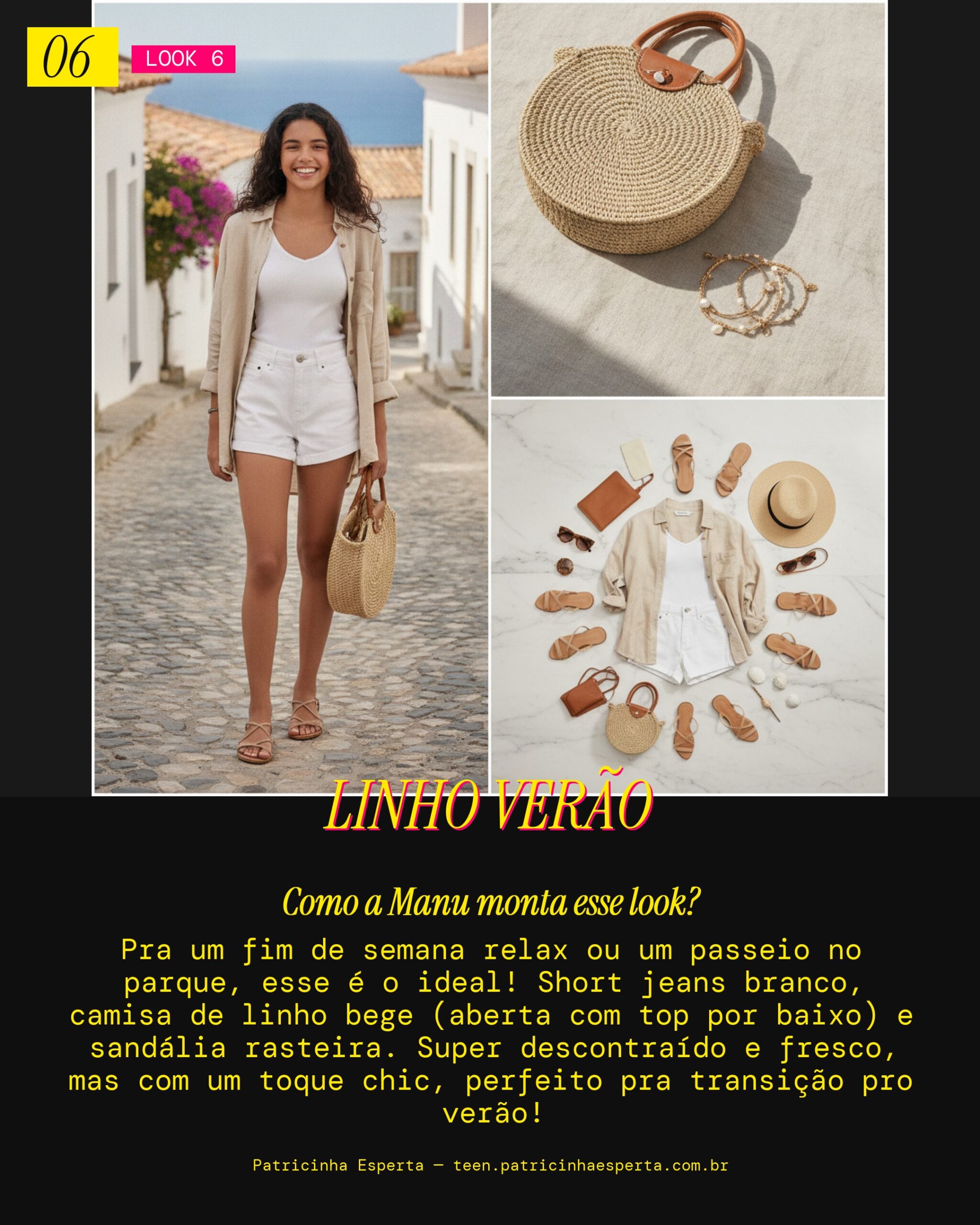MANU RECOMENDA: Short Jeans Branco e Camisa de Linho pra um Fim de Semana Relax