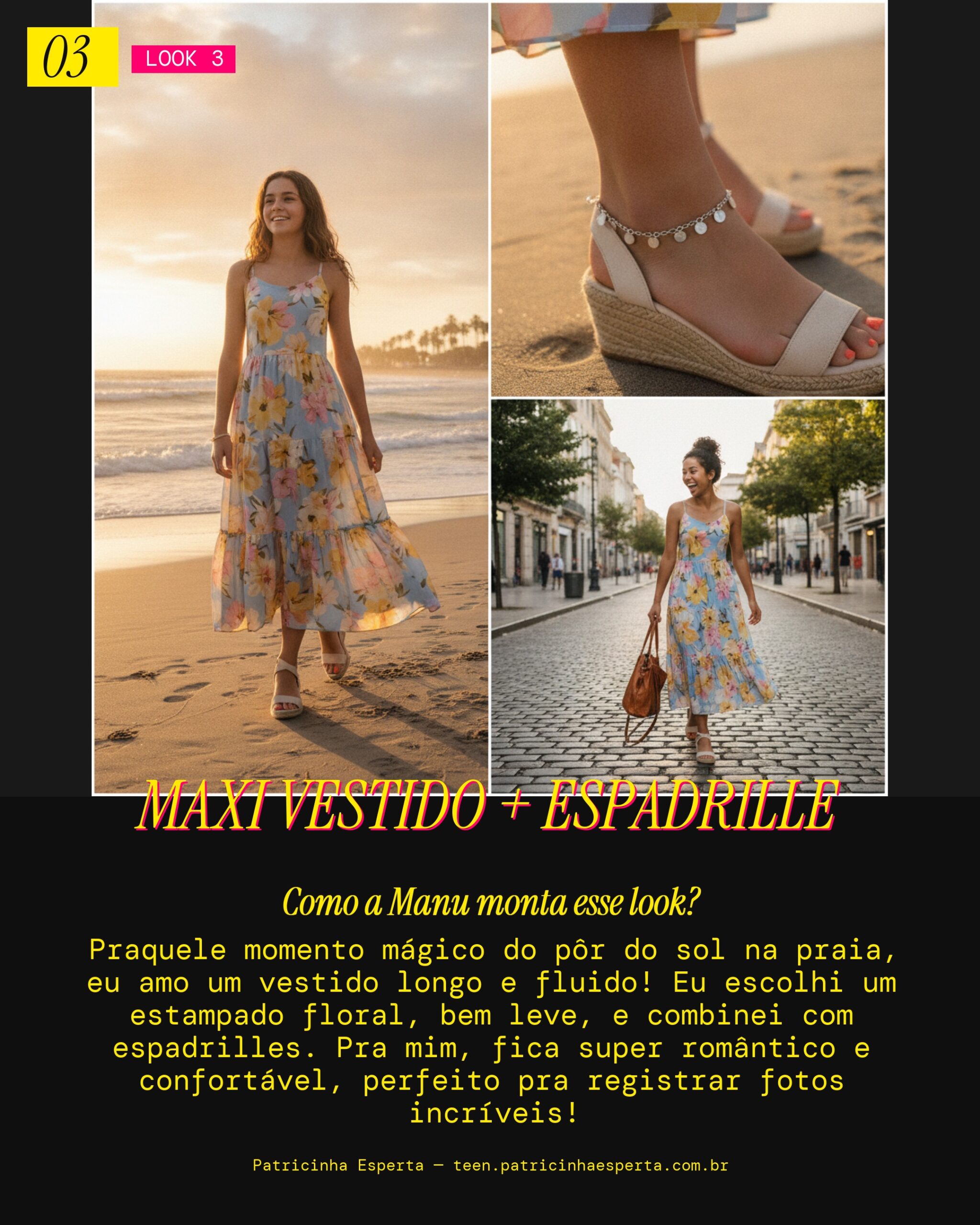 MANU RECOMENDA: Vestido Longo Fluido Pra Pôr do Sol na Praia