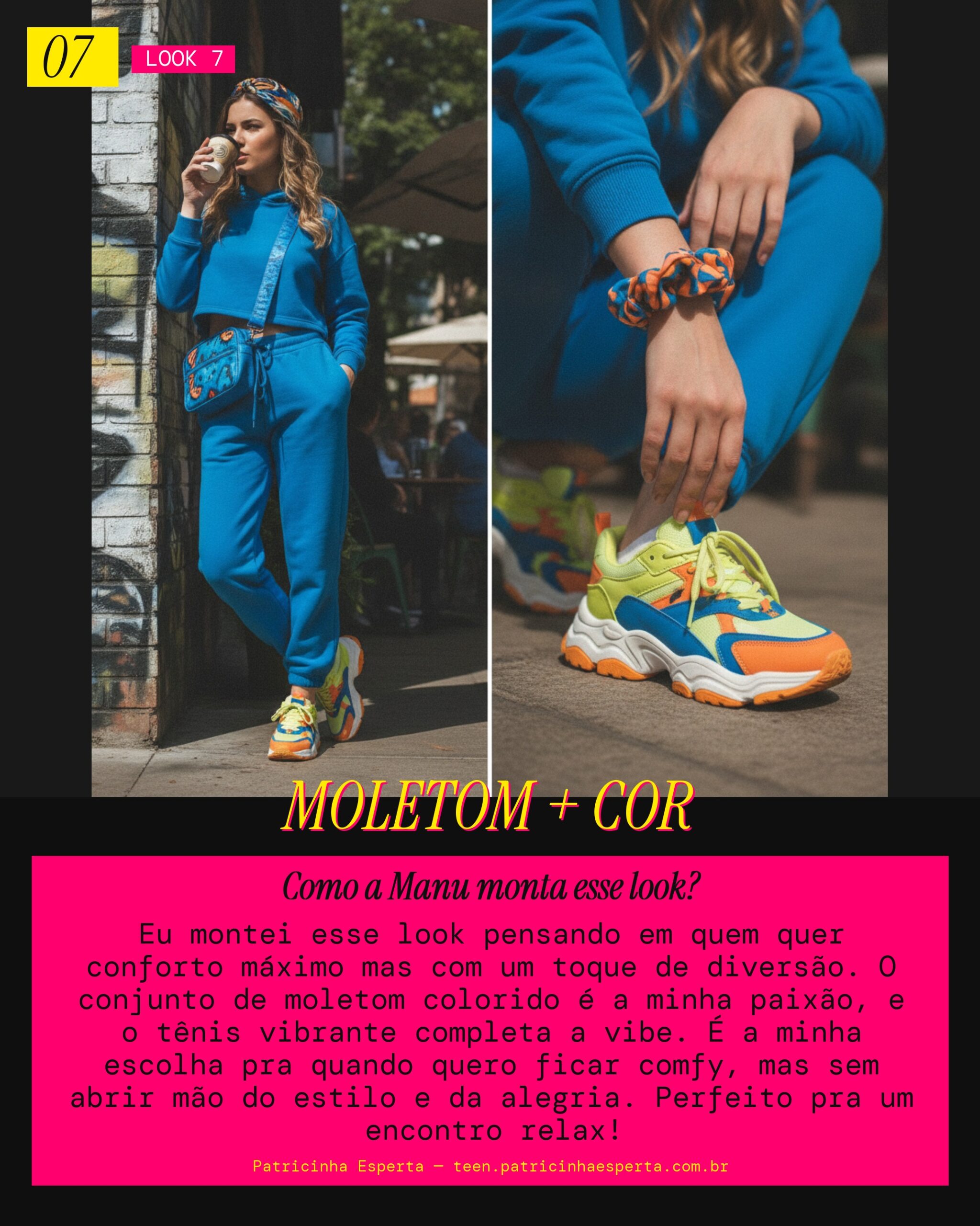 MANU RECOMENDA: Conjunto de Moletom Colorido pra Vibe Conforto Fun