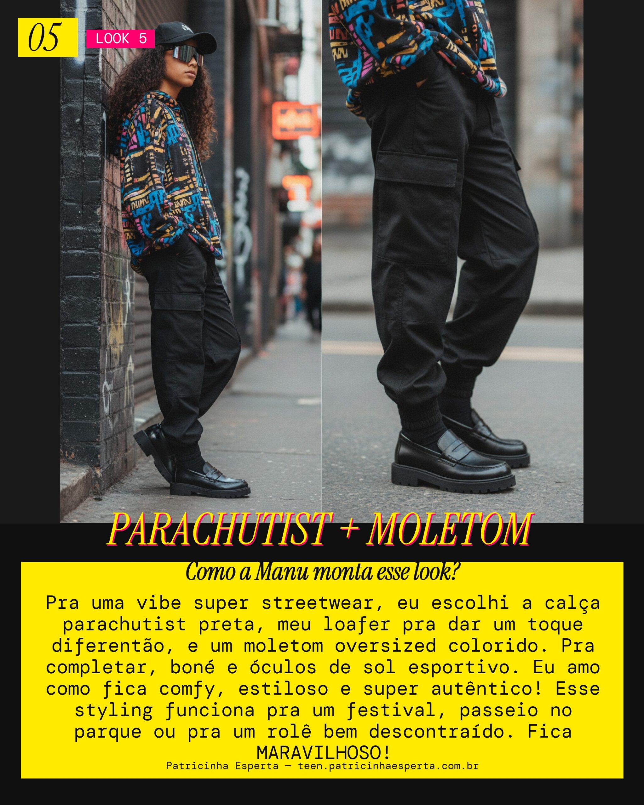 MANU RECOMENDA: Loafer com Calça Parachutist e Moletom Oversized pra Vibe Streetwear