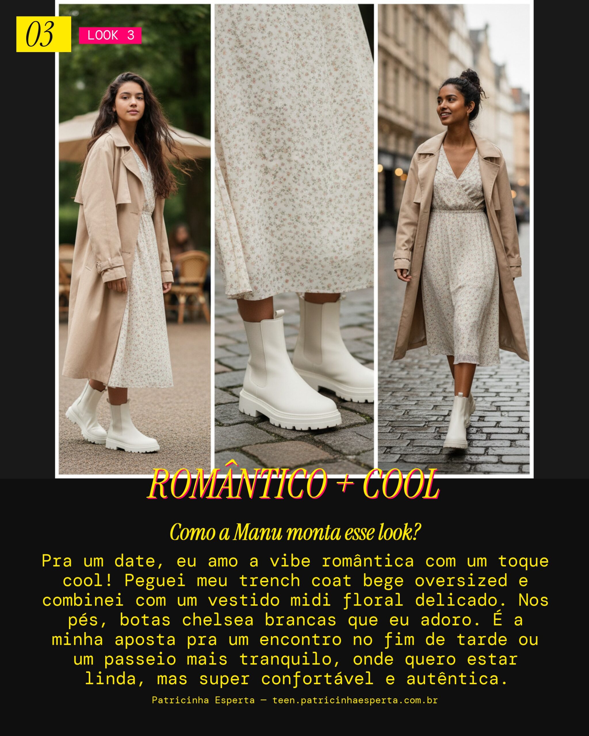 MANU RECOMENDA: Trench Oversized e Botas Claras pra um Date