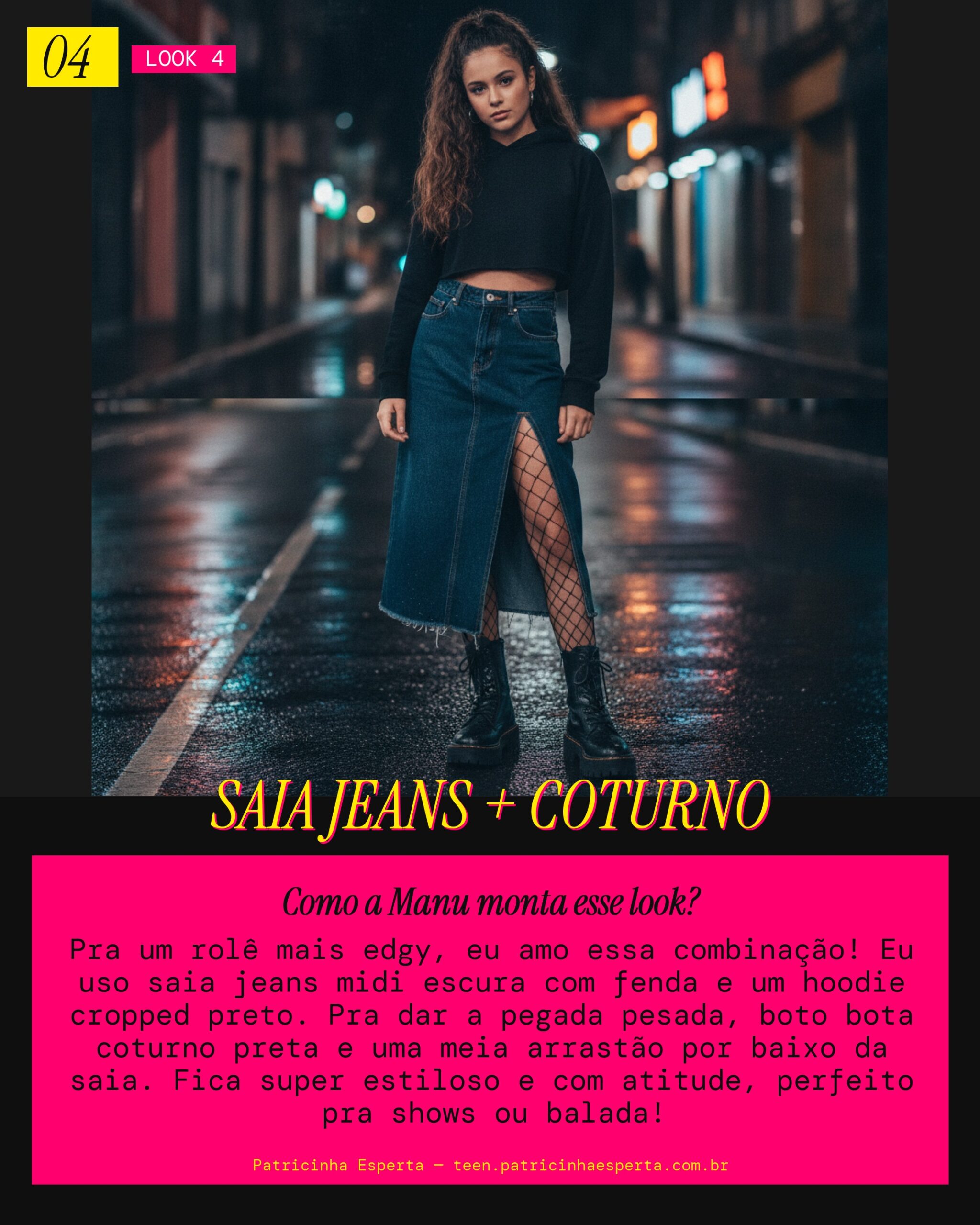 MANU RECOMENDA: Saia Jeans com Coturno pra um Rolê com Atitude