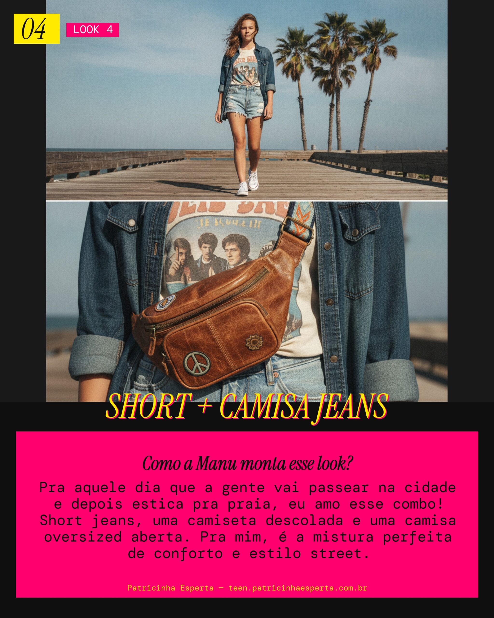MANU RECOMENDA: Short Jeans e Camisa Oversized Pra Passeio na Praia