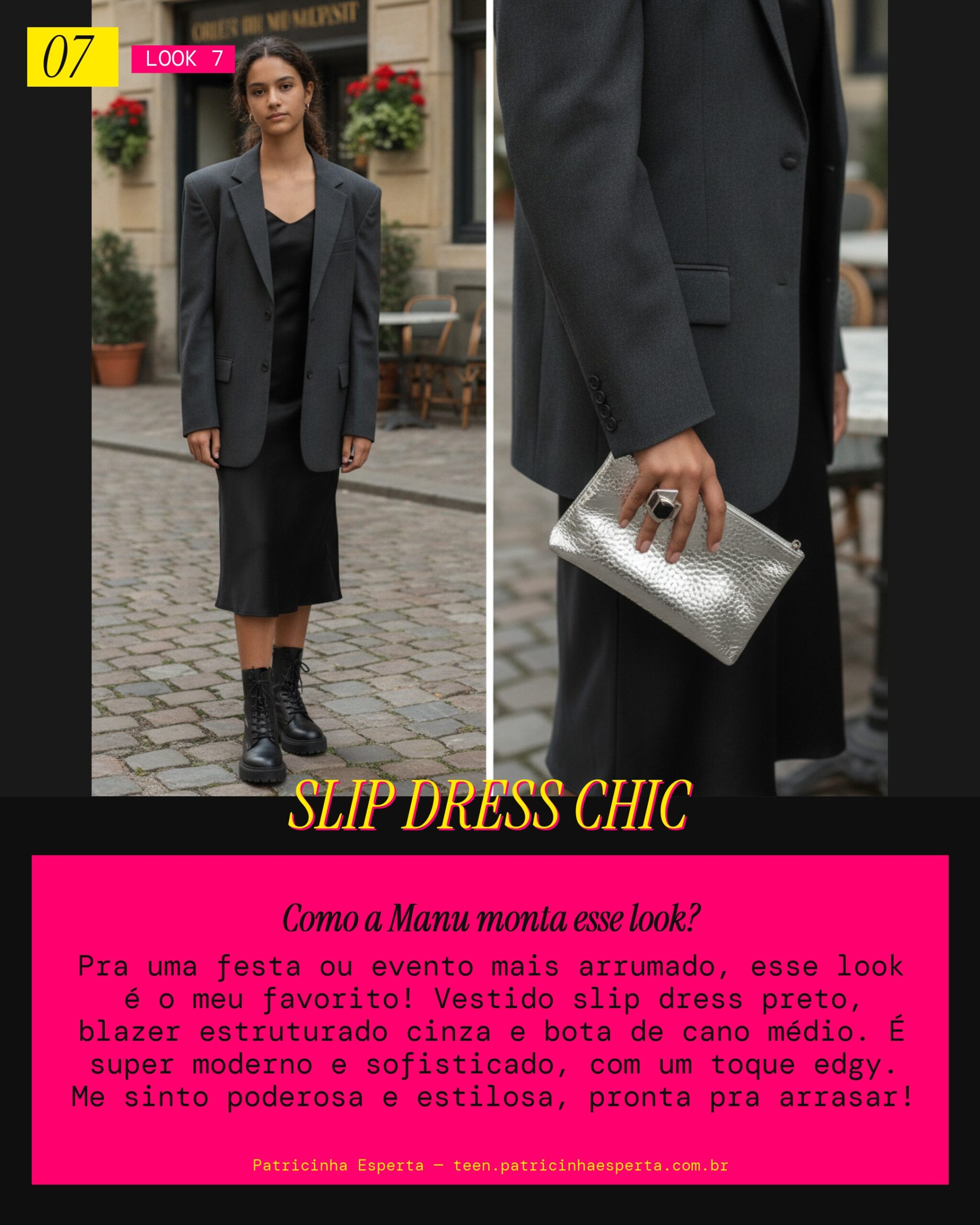 MANU RECOMENDA: Vestido Slip Dress Preto pra um Evento Moderninho