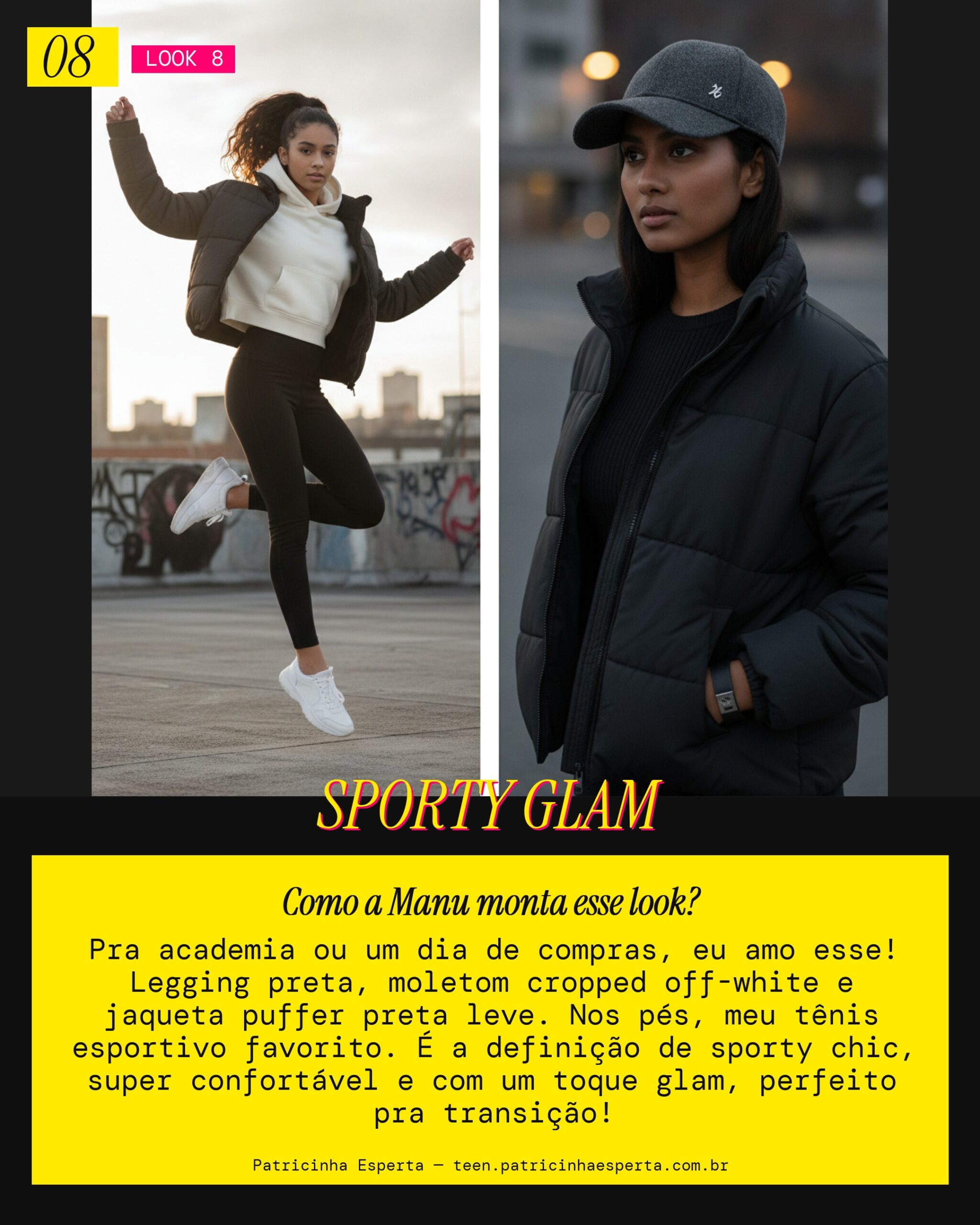 MANU RECOMENDA: Legging e Moletom Cropped pro Sporty Glam