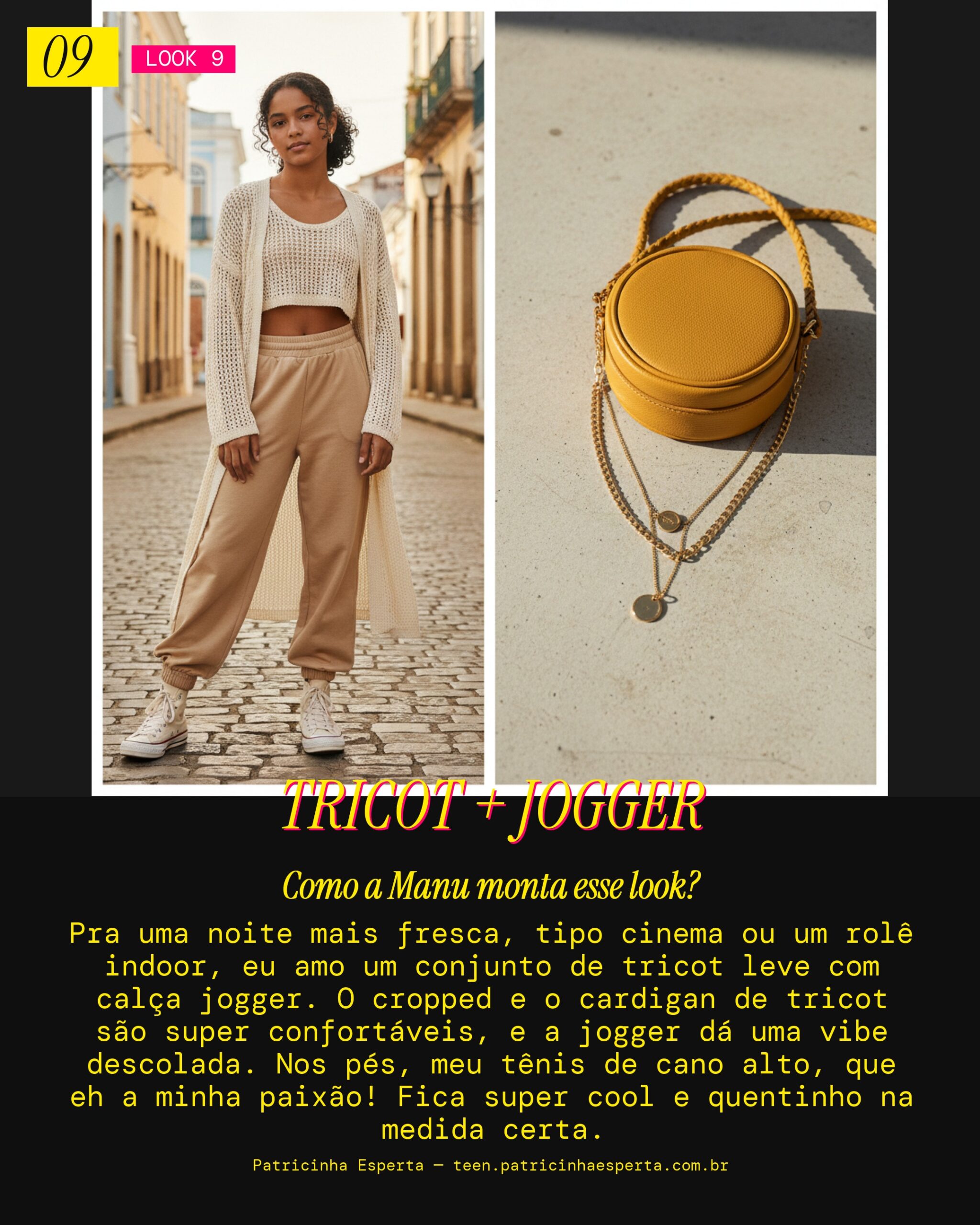 MANU RECOMENDA: Conjunto de Tricot Leve e Calça Jogger pra Noite Fresca